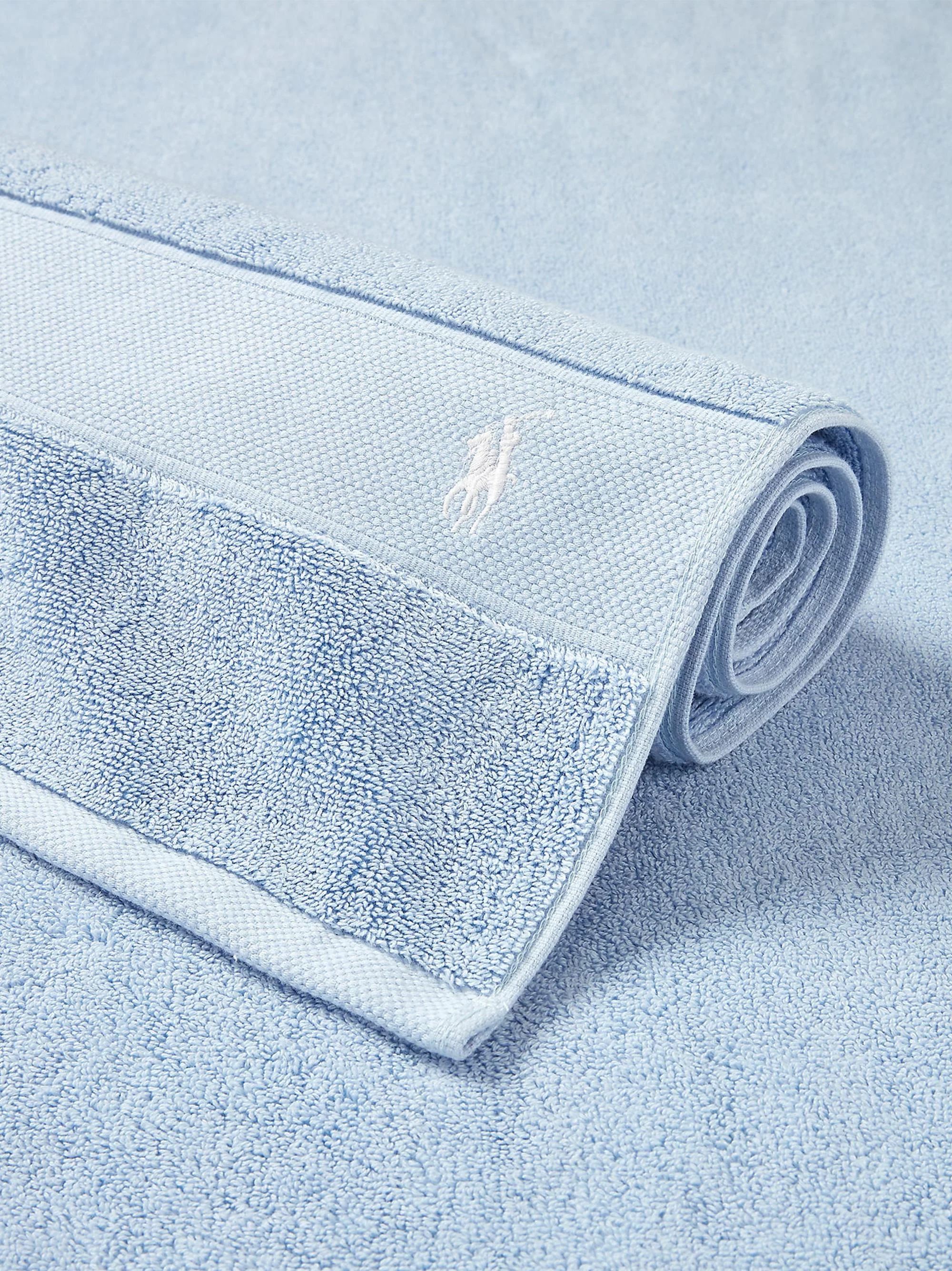 Polo Player Cotton Bath Mat - Office Blue - 1