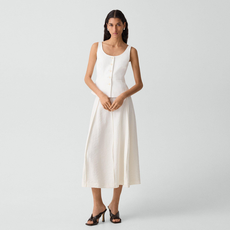 Theory Peplum Vest in Linen-Viscose outlook