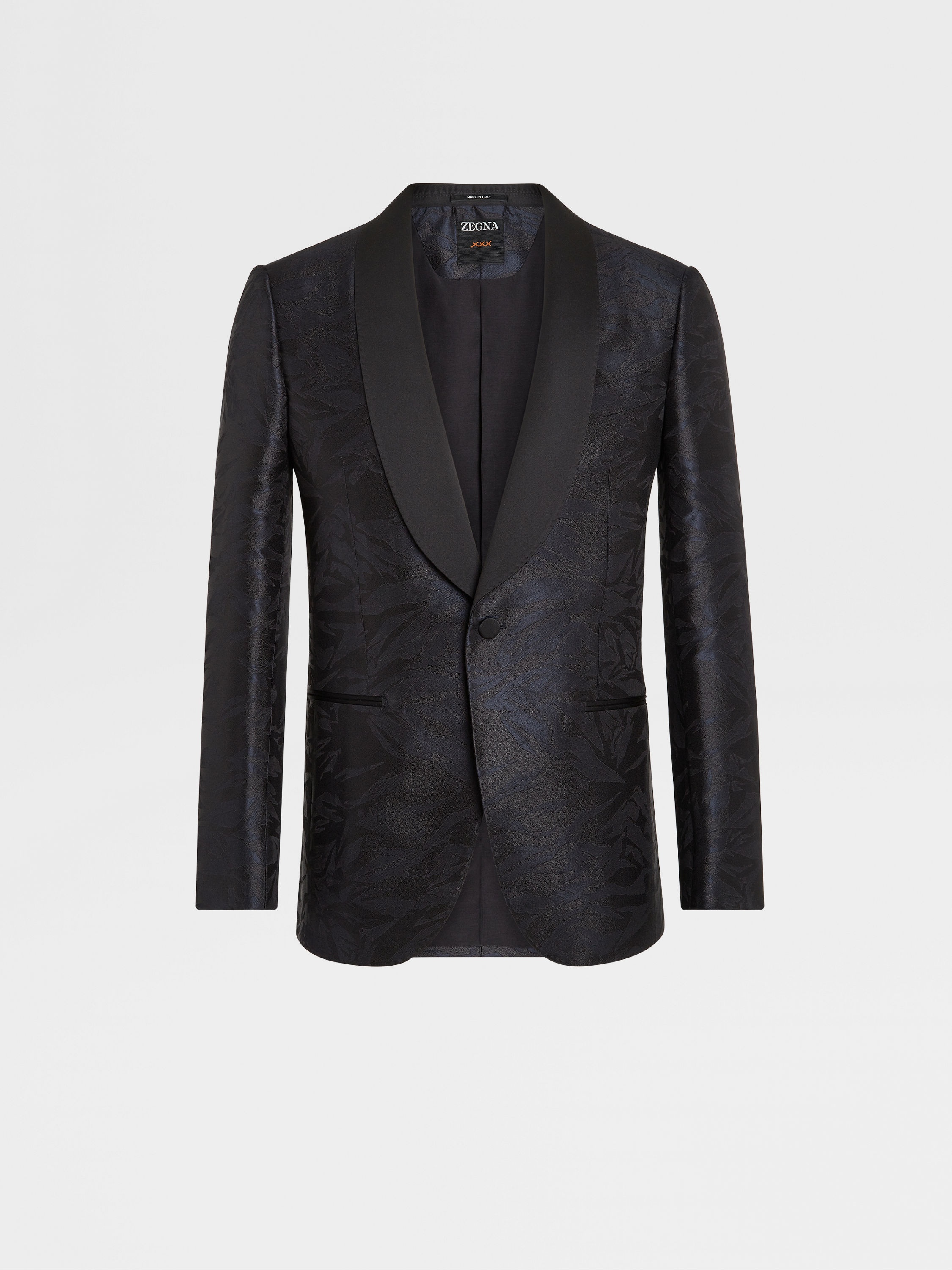 BLACK SILK EVENING JACKET - 1