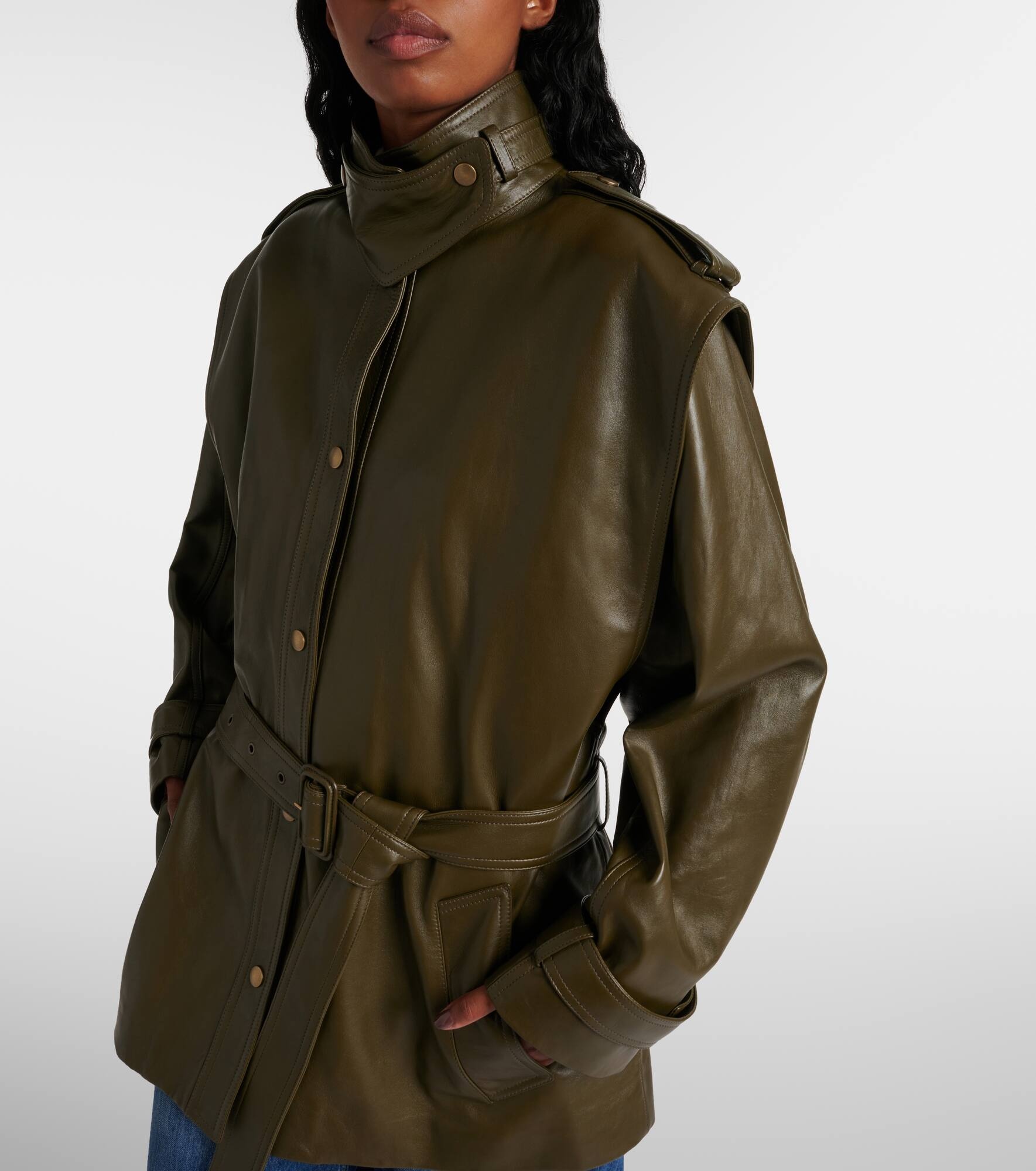 Oversized leather jacket - 7