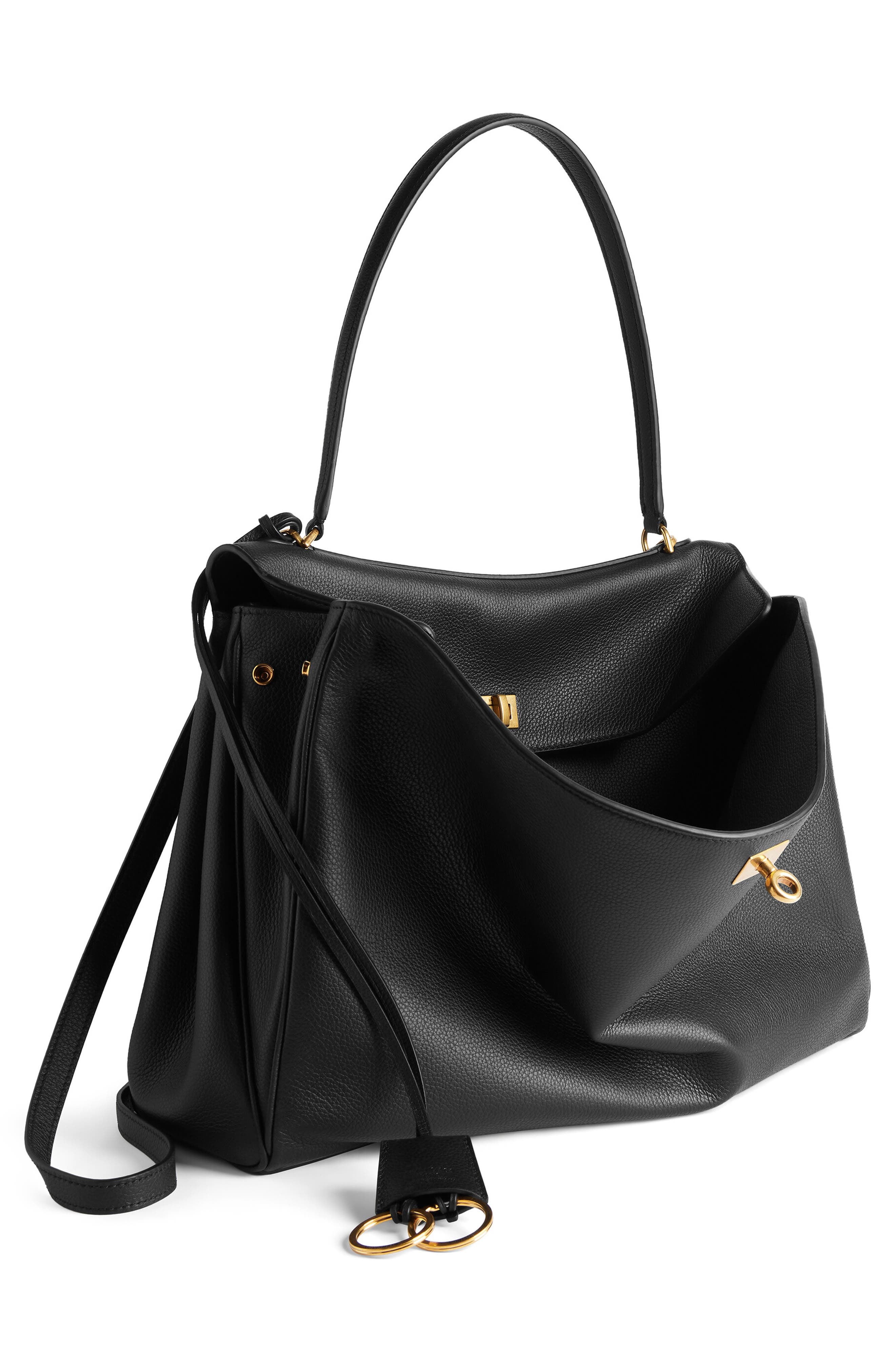 Balenciaga Large Rodeo Leather Shoulder Bag in 1000 Black at Nordstrom - 5
