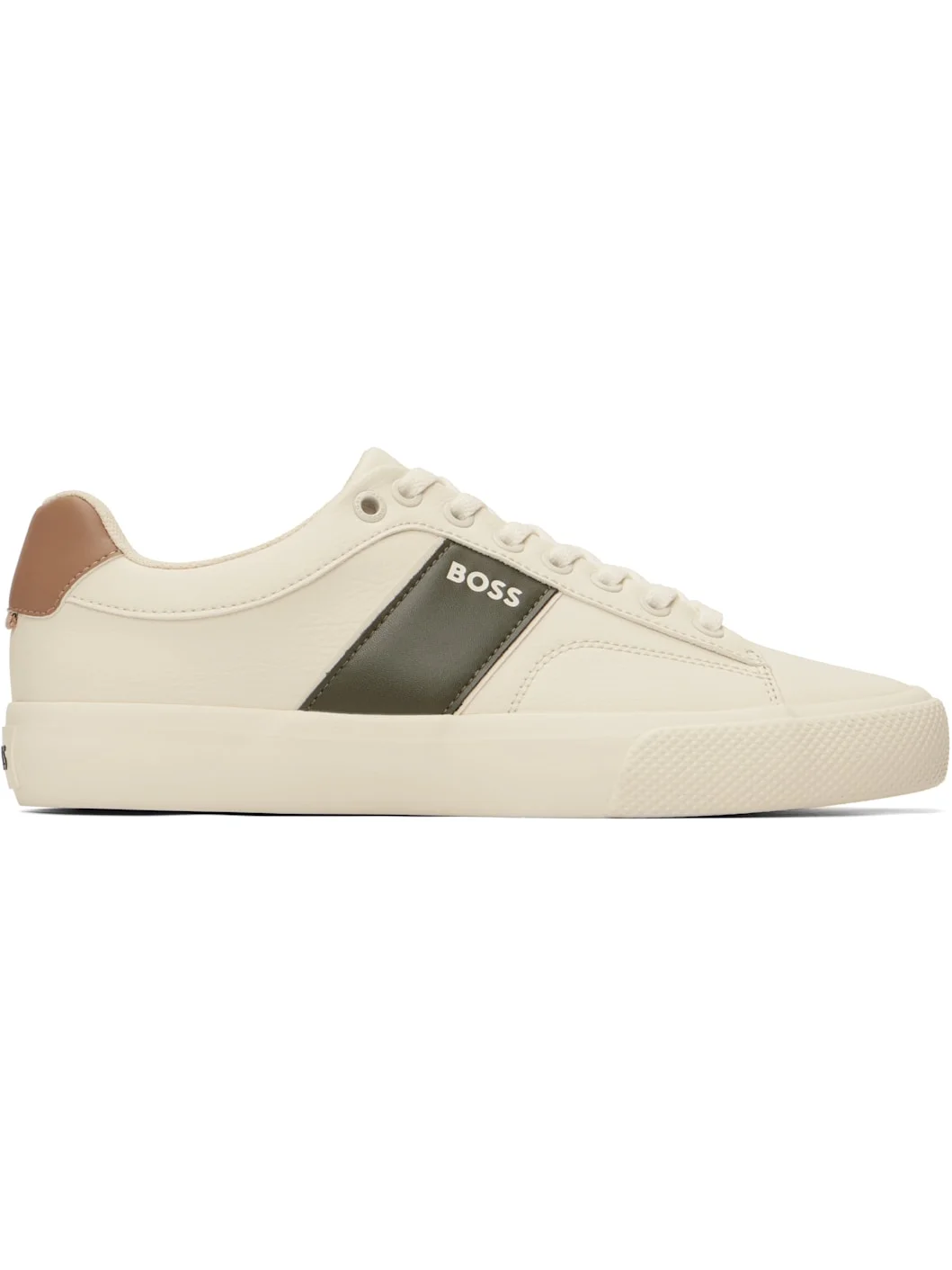 Off-White Plain & Grained Faux-Leather Sneakers - 1