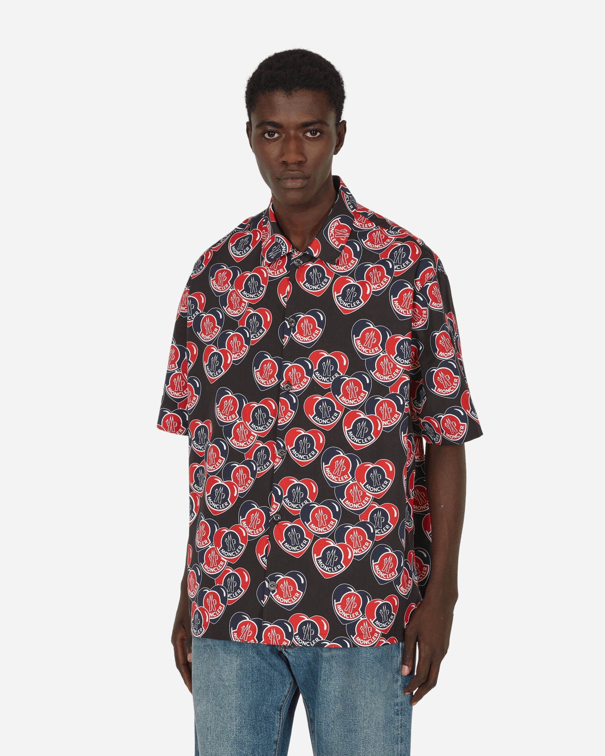 Printed Cotton Shirt Black / Red - 1