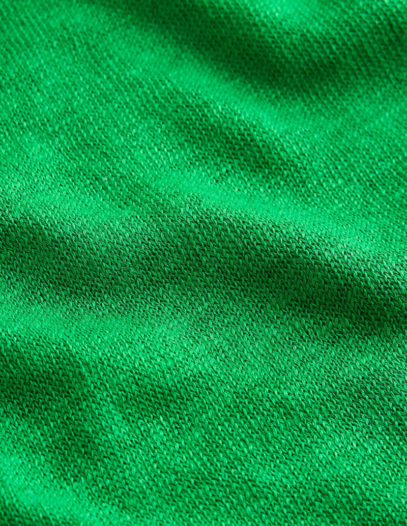 Liv Boat Neck Linen T-Shirt-Sapling Green 1