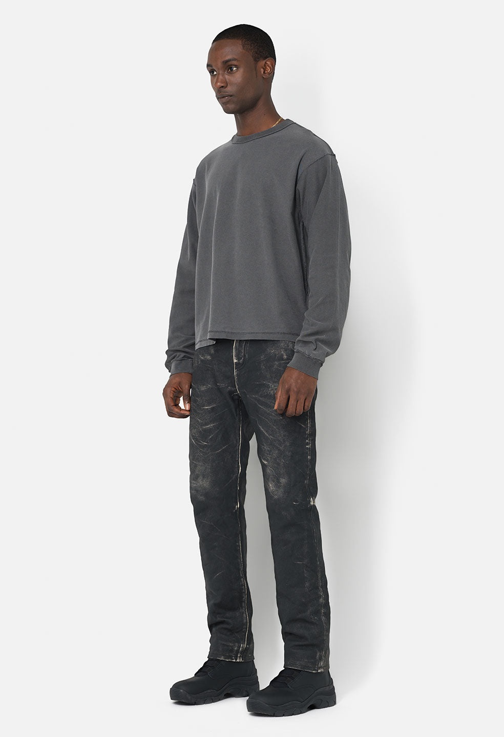 REVERSED CROPPED LS TEE - 4