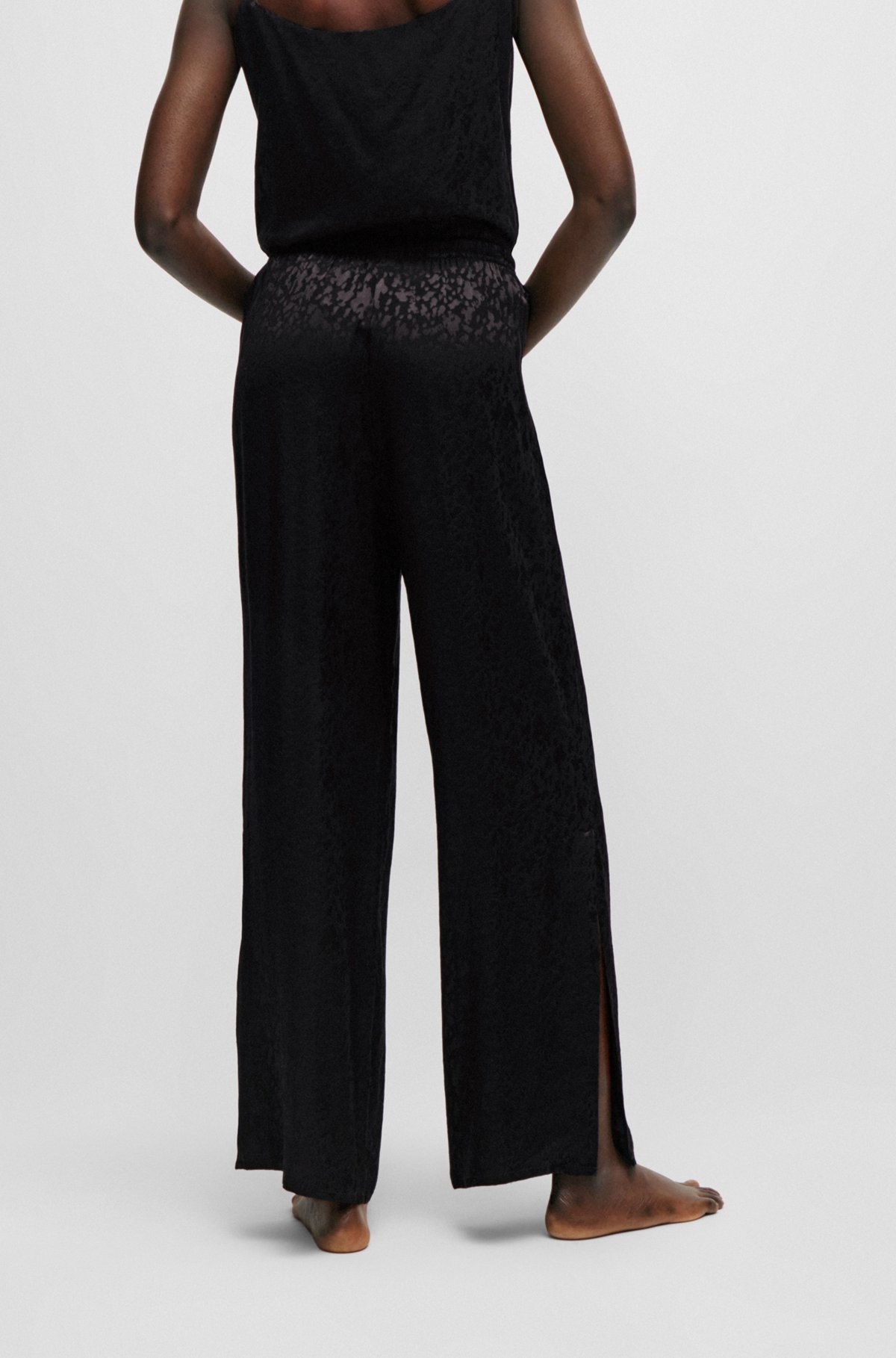 LOGO-TRIM PAJAMA VEST WITH SIGNATURE JACQUARD - 5