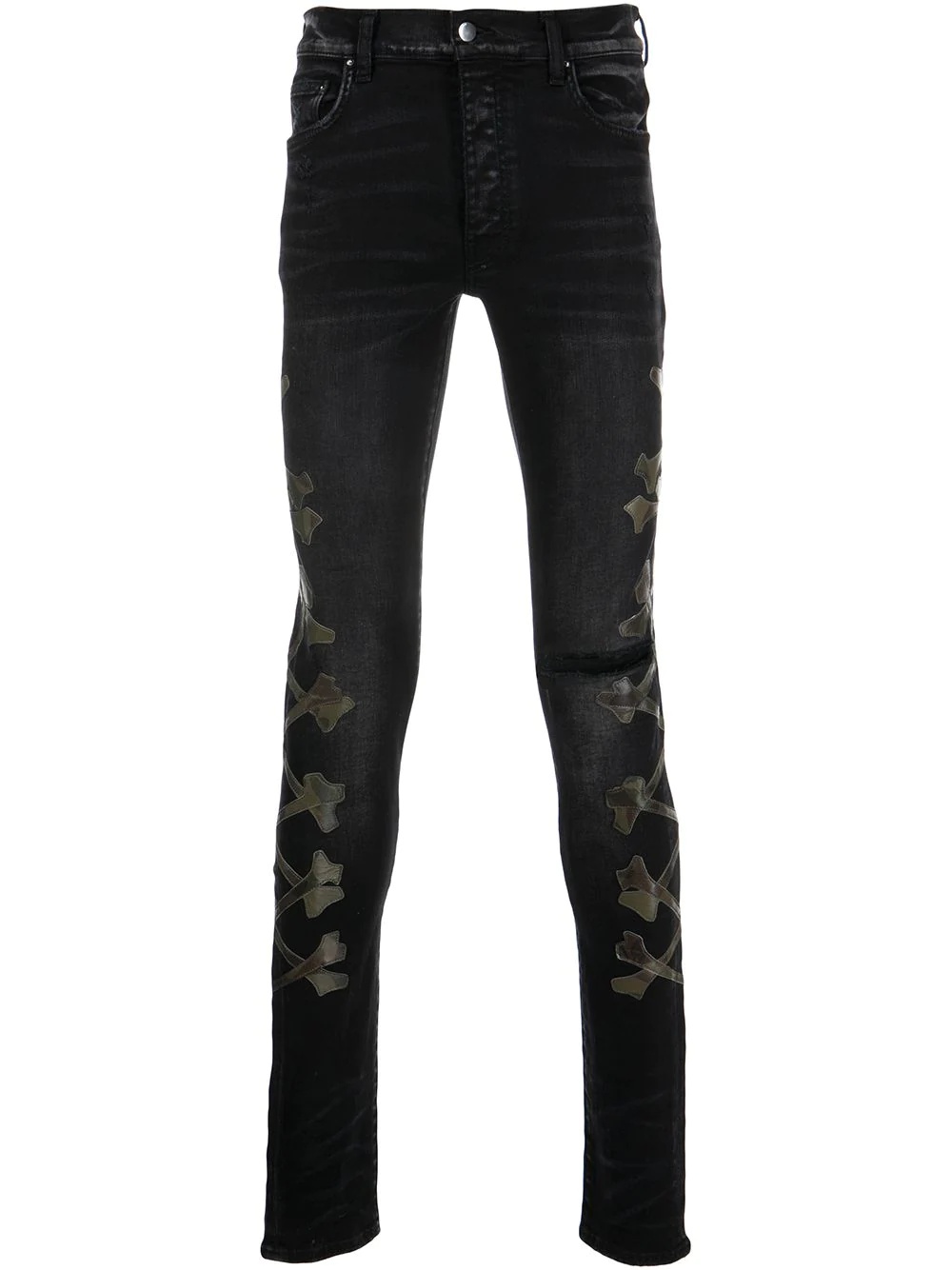 applique-detail skinny jeans - 1