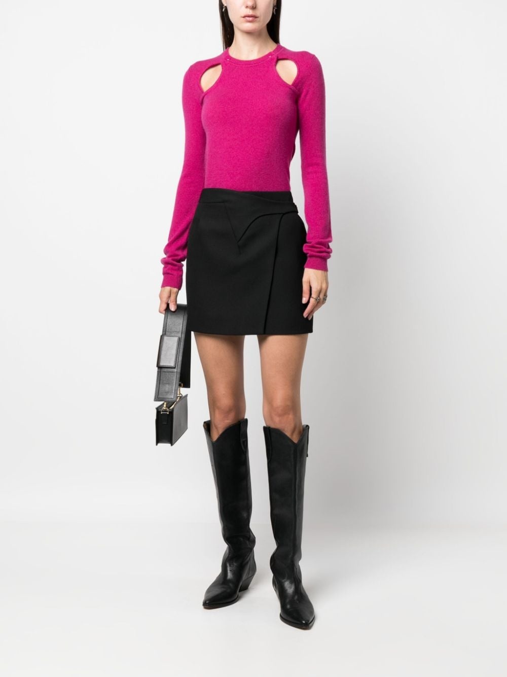 cut-out cashmere top - 2