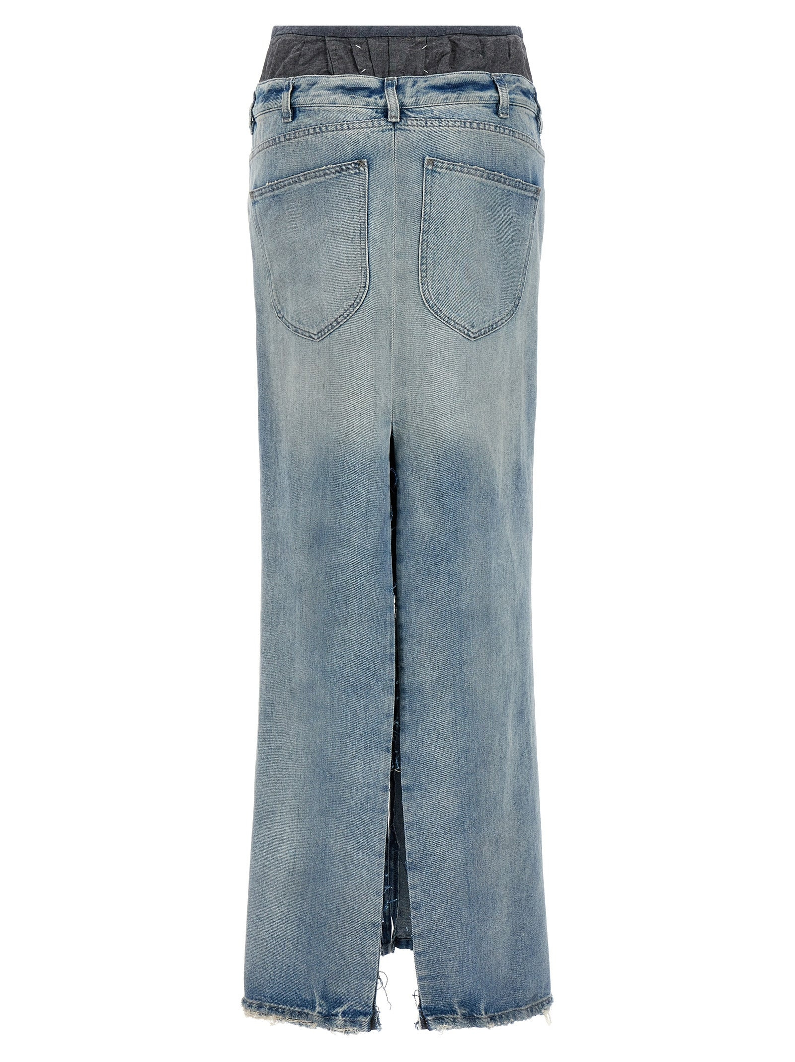 Maison Margiela Women Slits Denim Skirt - 2