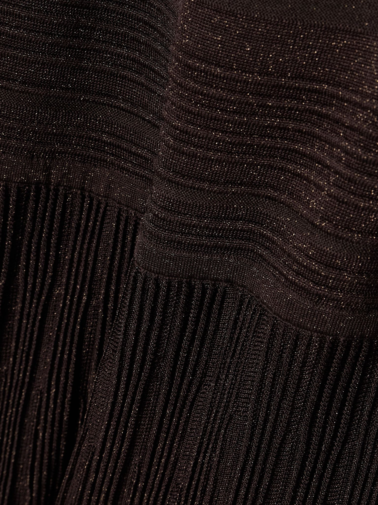 Lucky metallic ribbed stretch-knit maxi dress Chocolate - 4