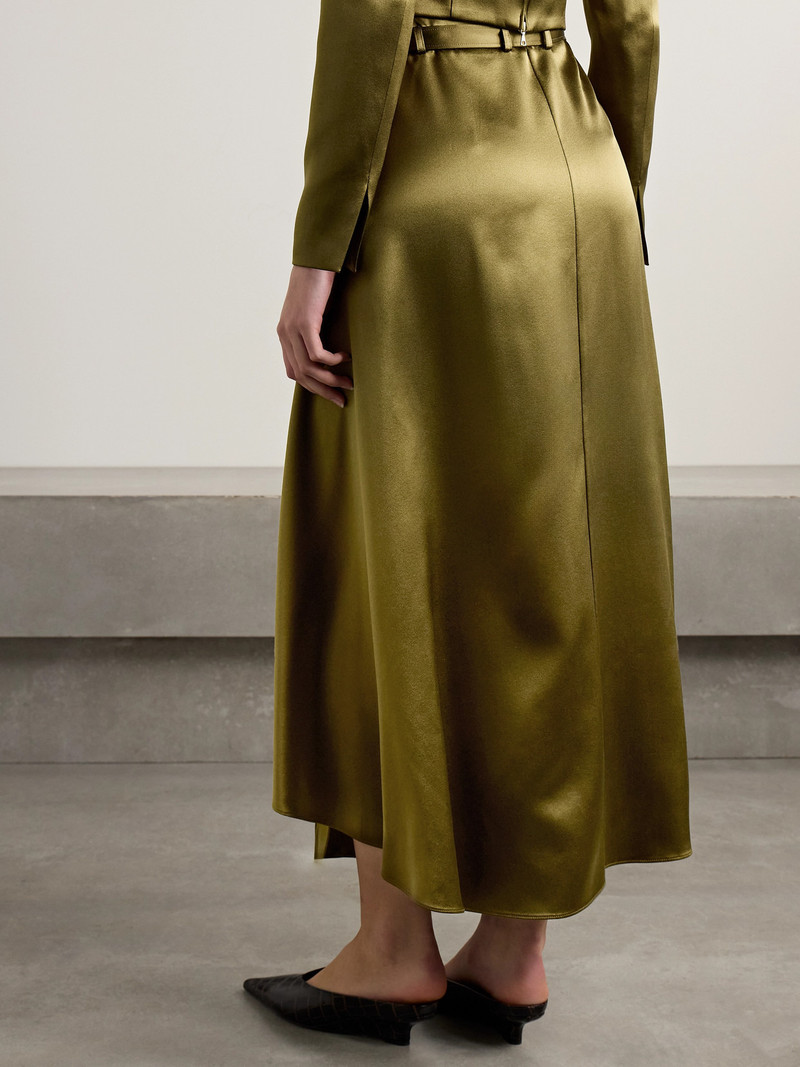 Bruna Wrap-effect Belted Silk-charmeuse Midi Skirt 3