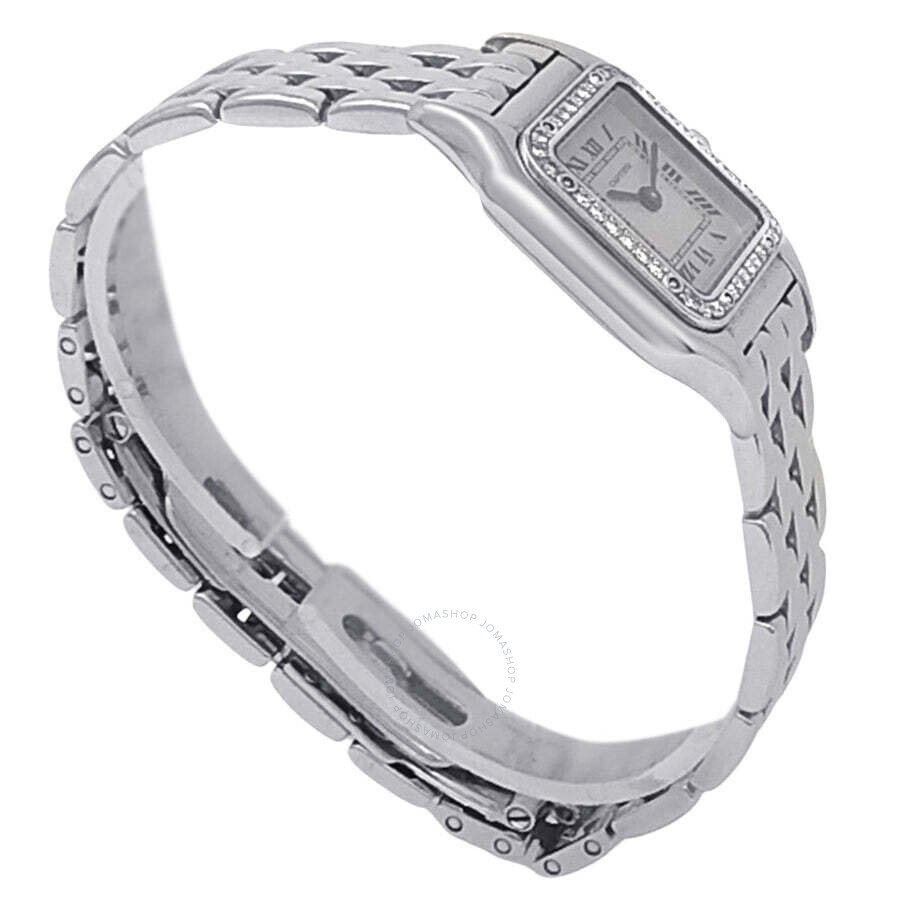 Pre-owned Cartier Panthere Quartz Diamond Silver Dial Ladies Watch WF3091F3 - 3