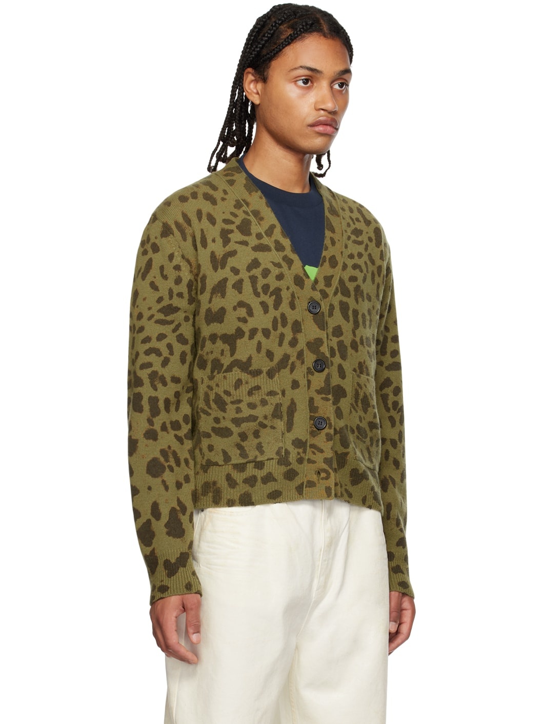 Khaki & Brown Leopard Cardigan - 2