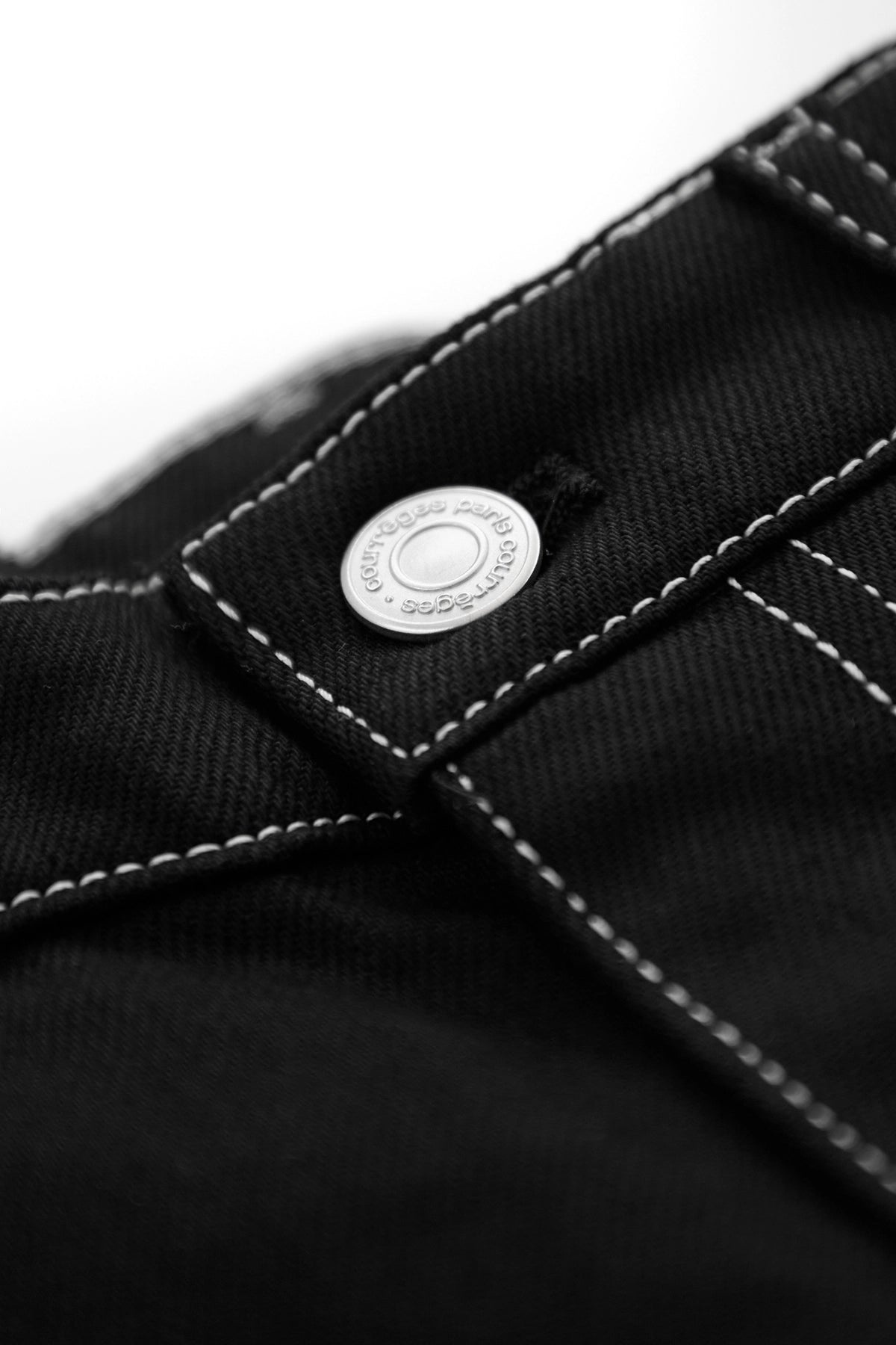 Courreges Hammer Denim Baggy Pants Black/White - 3