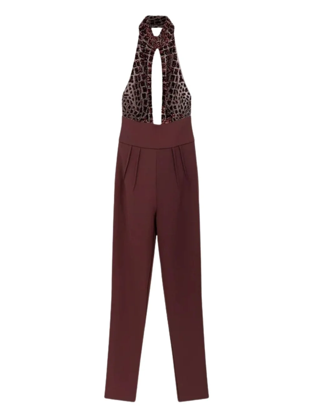halter-neck sequin-embellished jumpsuit - 1