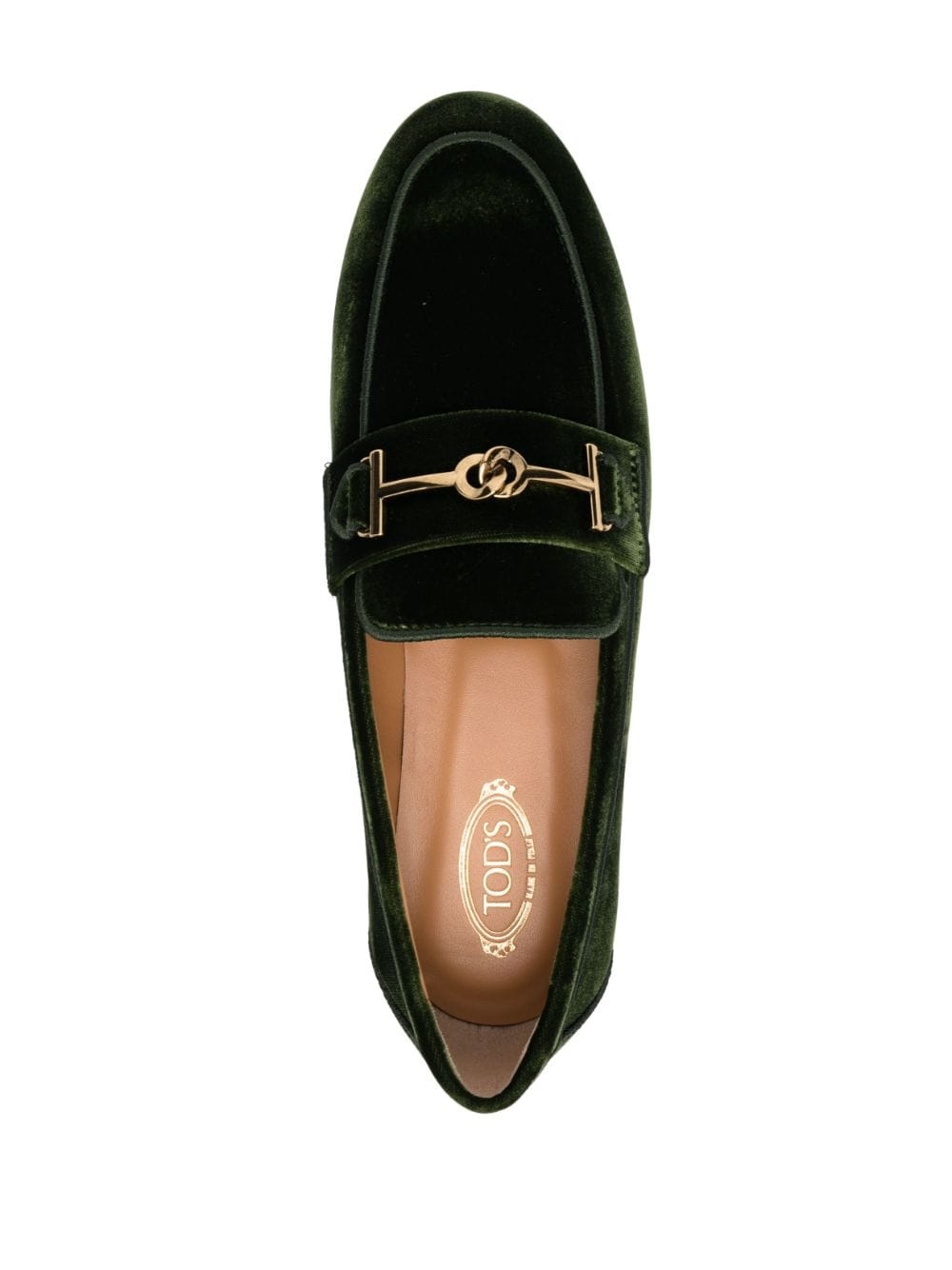 logo-detail velvet loafers - 4