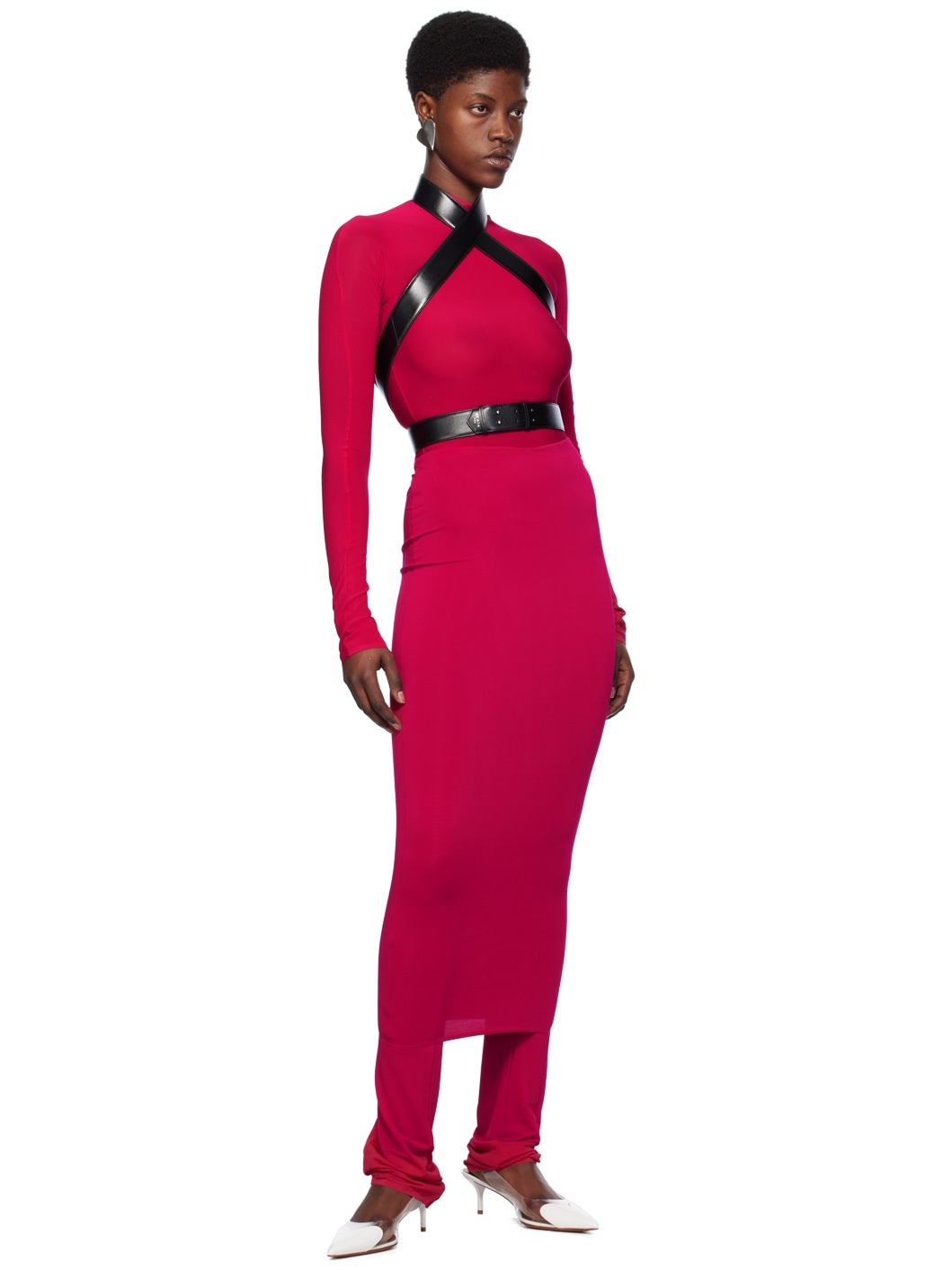 Pink High Neck Bodysuit - 5
