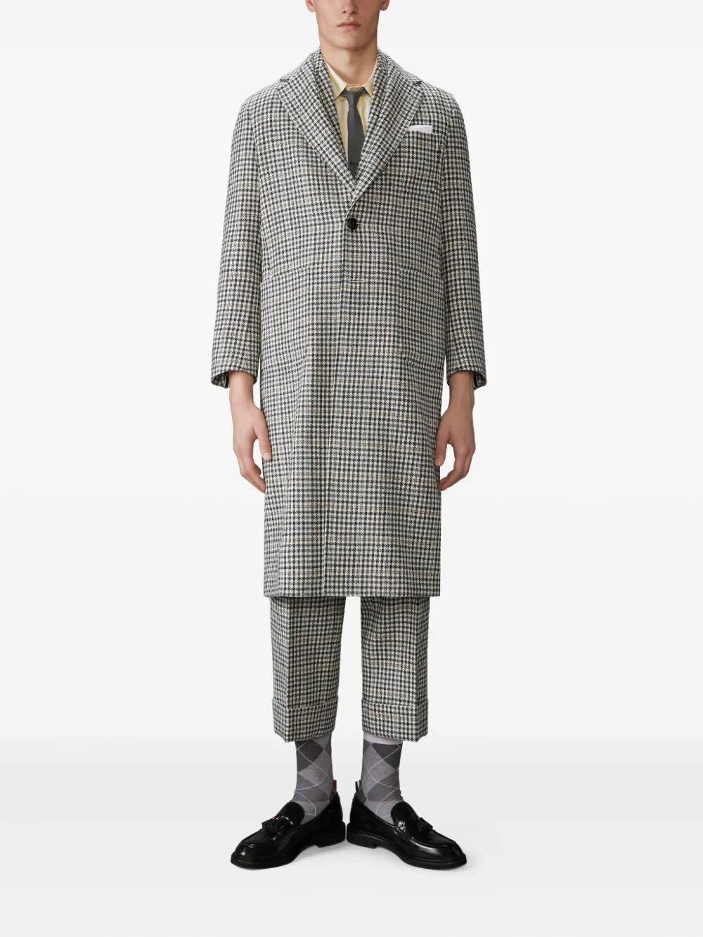 Thom Browne Men Unconstructed Elongated Coat Check Hunting Tweed - 6