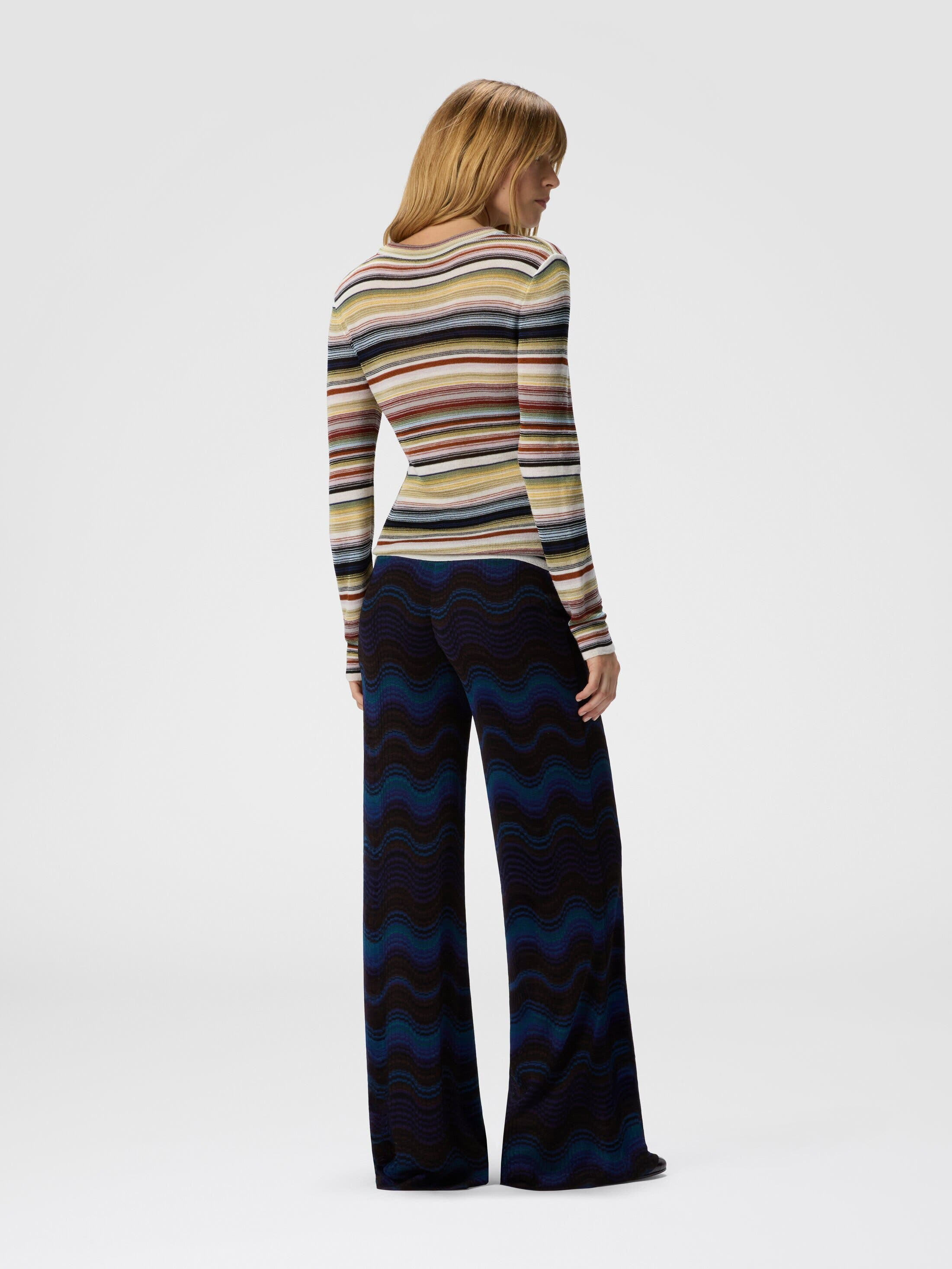 Missoni Palazzo Trousers With Wave Pattern in Yellow & Brown at Nordstrom - 3