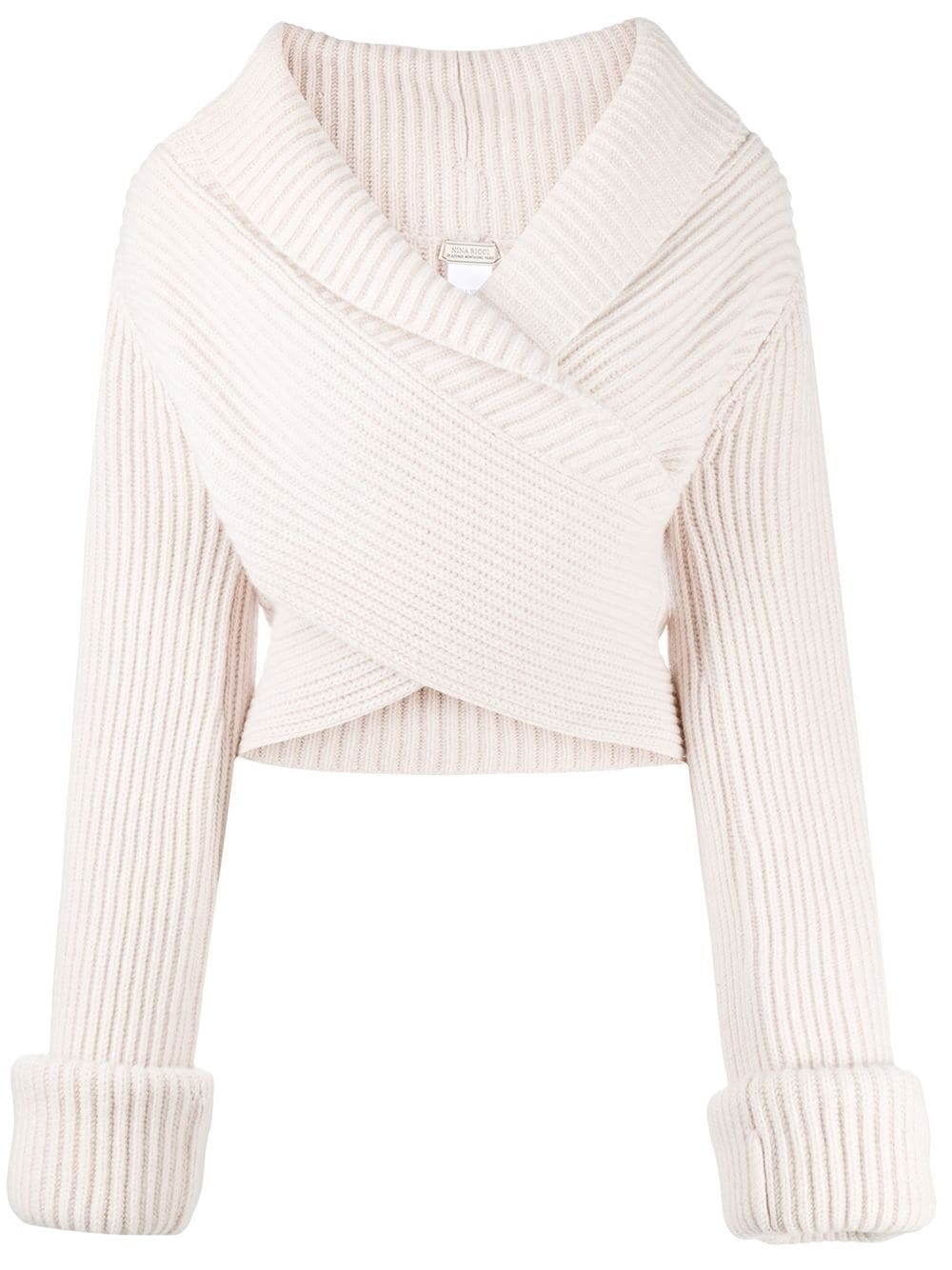 ribbed knit wrap jumper - 1