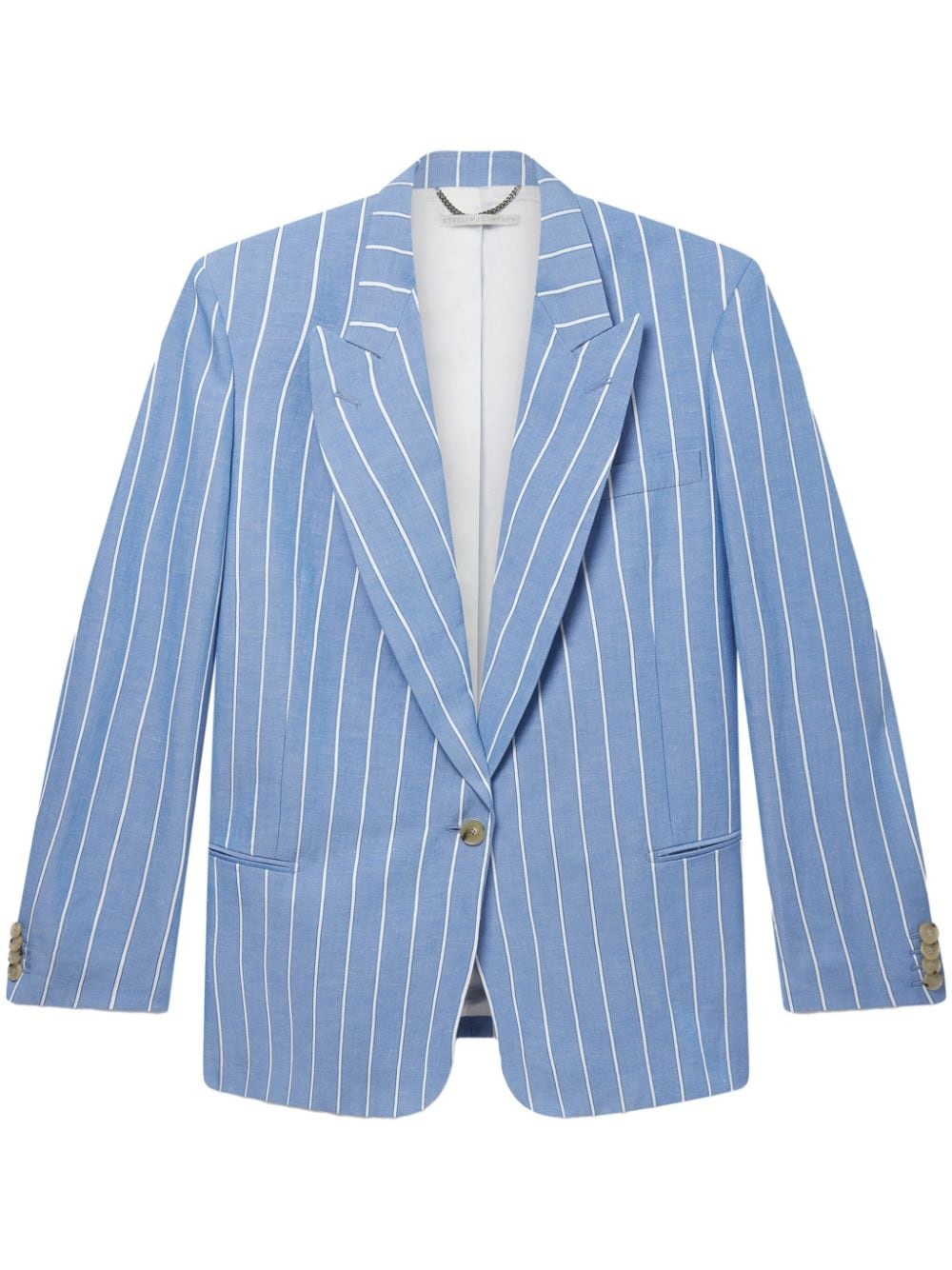 pinstriped single-breasted blazer - 1