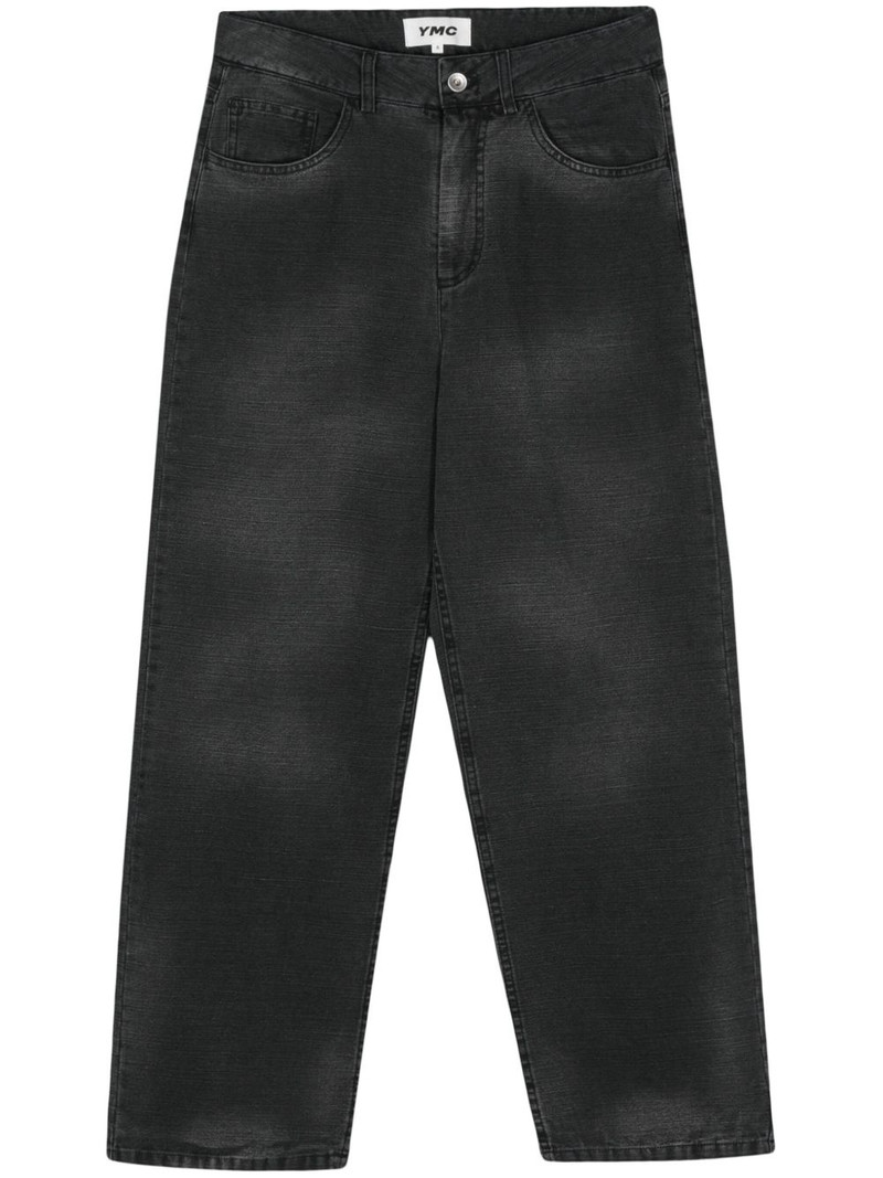 wide-leg washed jeans 1