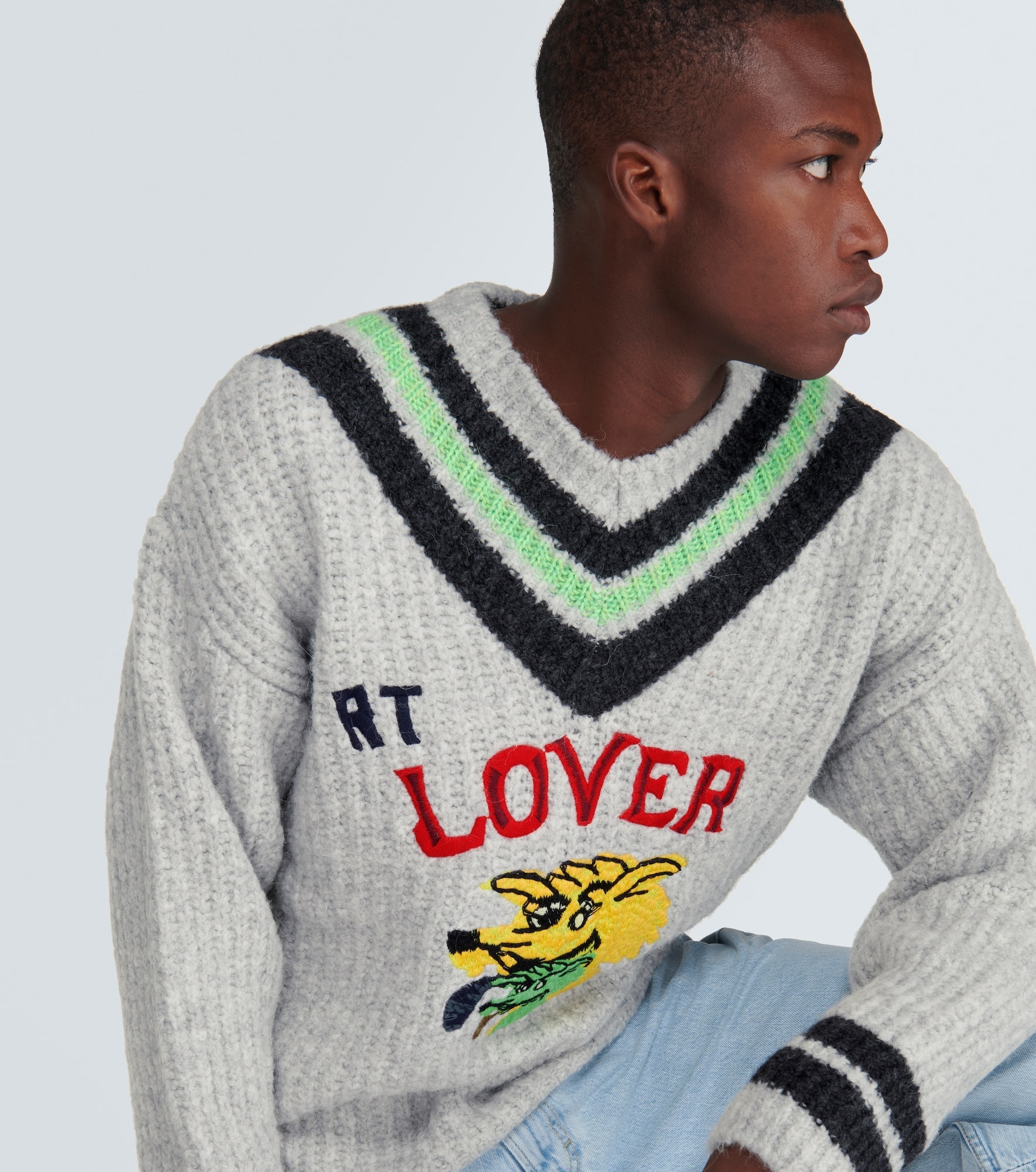 Embroidered wool-blend sweater - 5