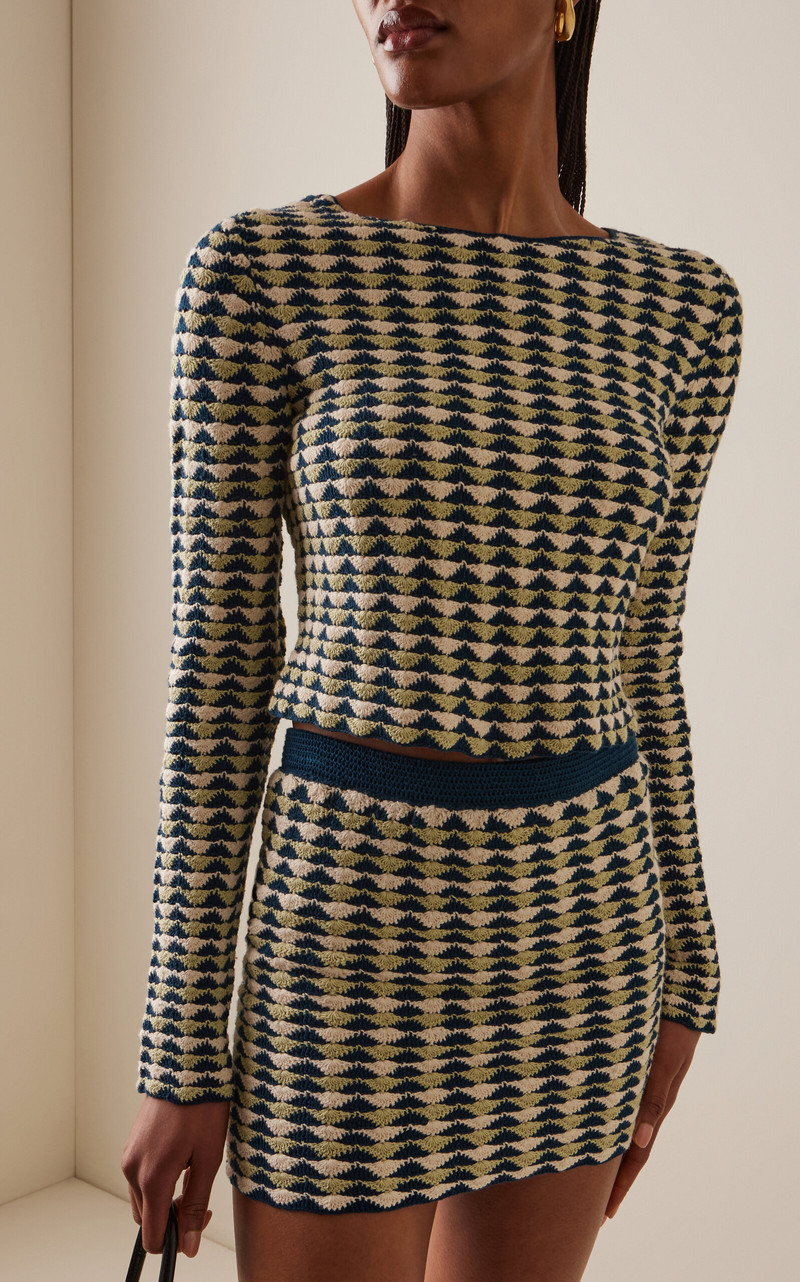 ESCVDO Exclusive Totora Cotton Knit Top blue outlook