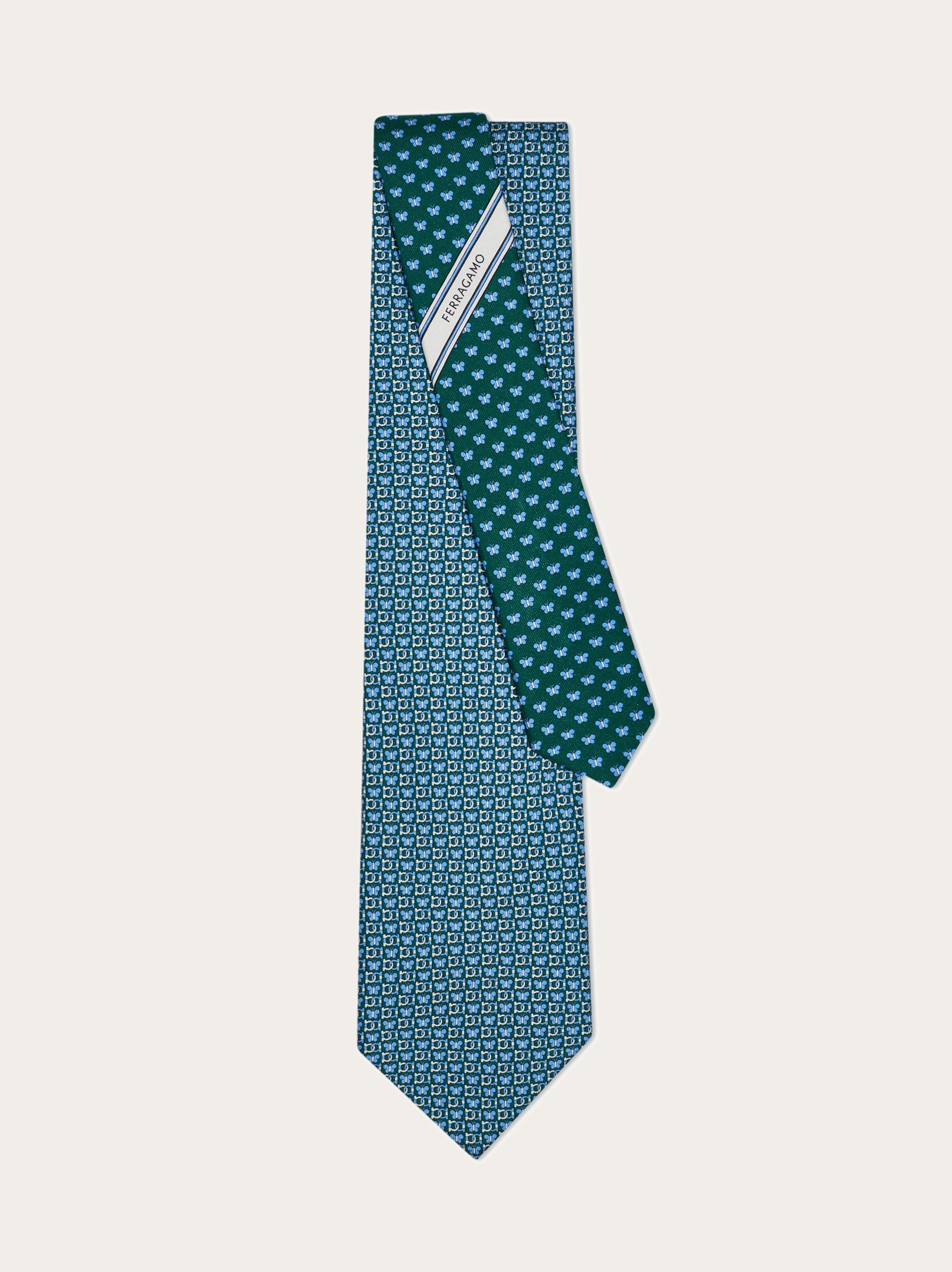 Butterfly print silk tie - 3