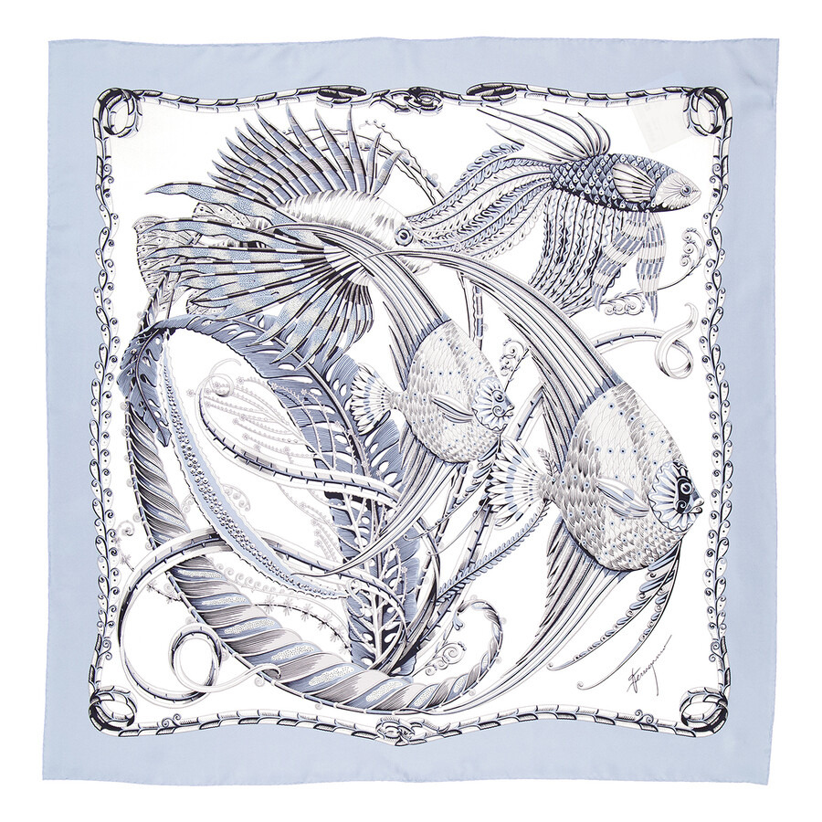 Ferragamo Summernew Fish Print Silk Scarf - 3