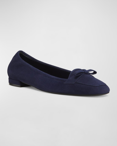 Stuart Weitzman Tully Suede Bow Ballerina Loafers outlook