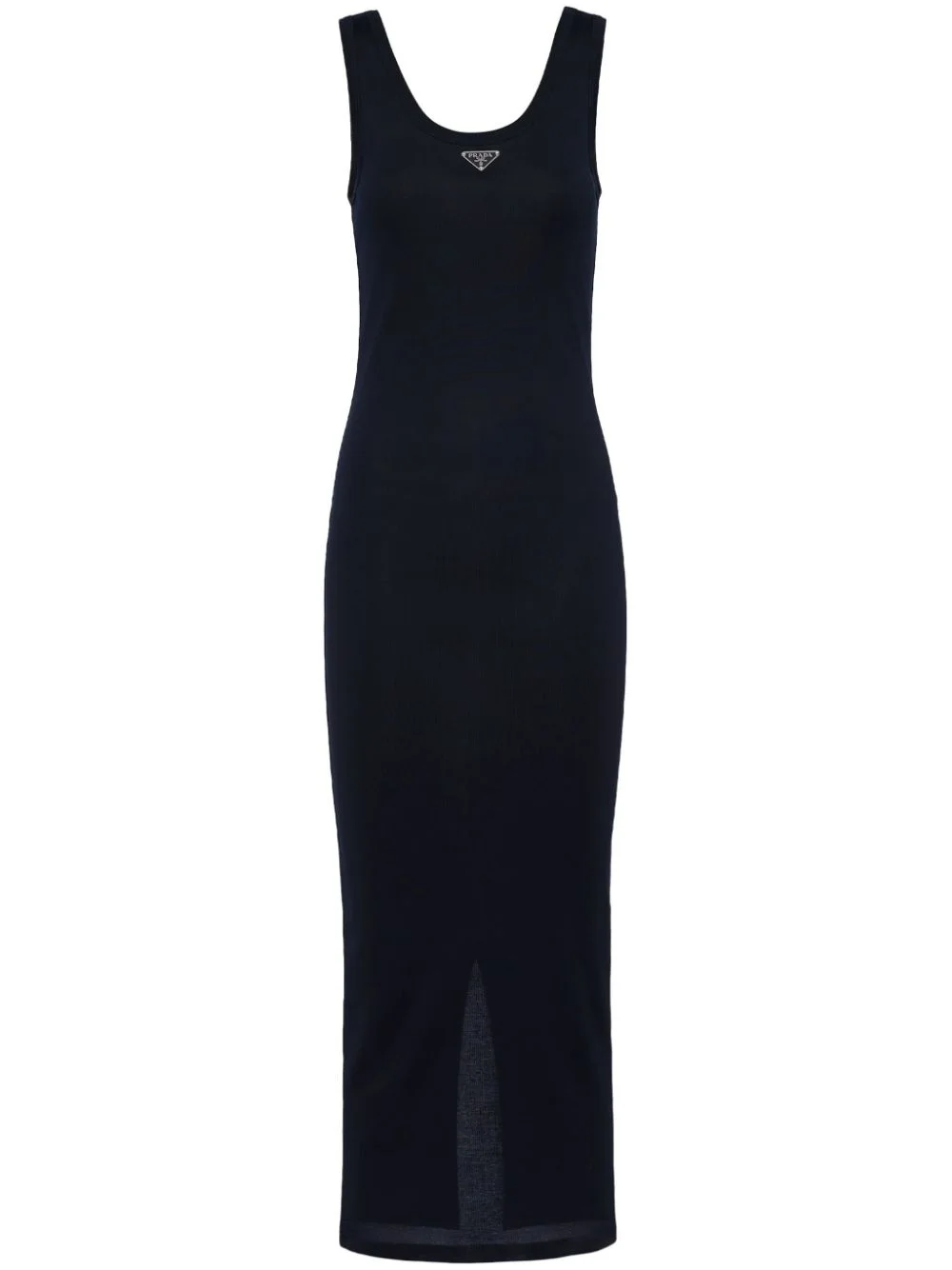 logo-triangle ribbed-knit dress - 1