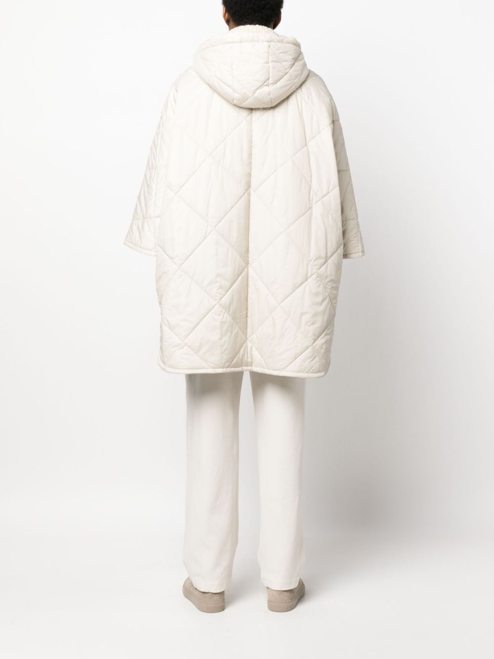 wide-sleeve quilted coat - 4
