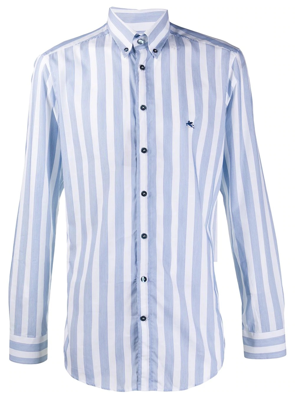 logo-embroidered stripe shirt - 1