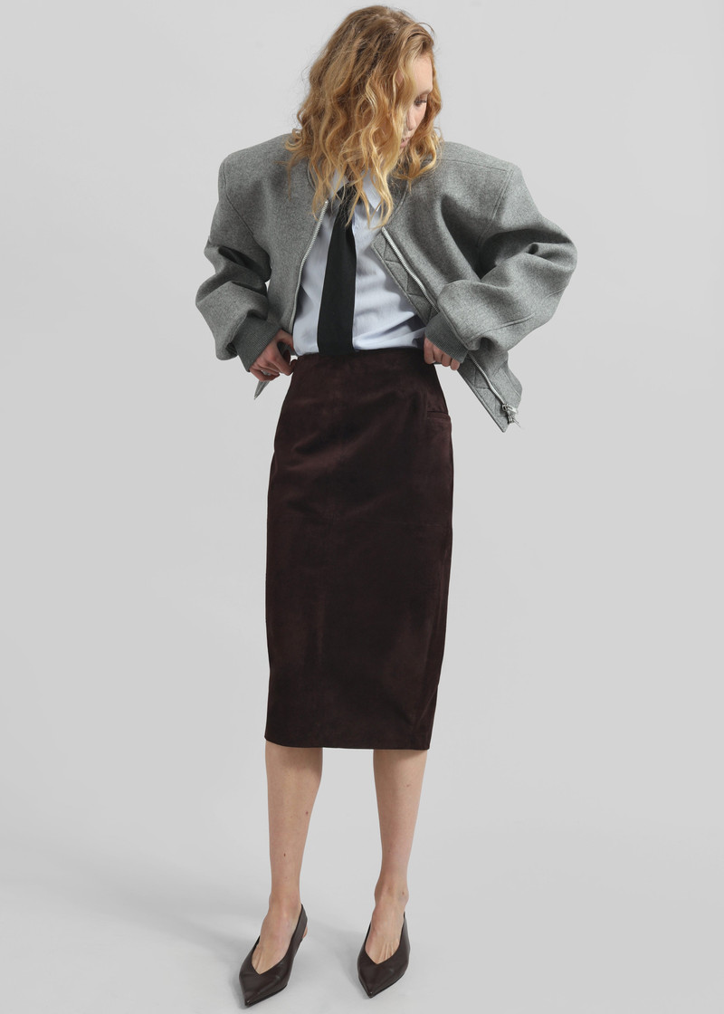 Glane Padded Wool Bomber Jacket - Grey Melange 3