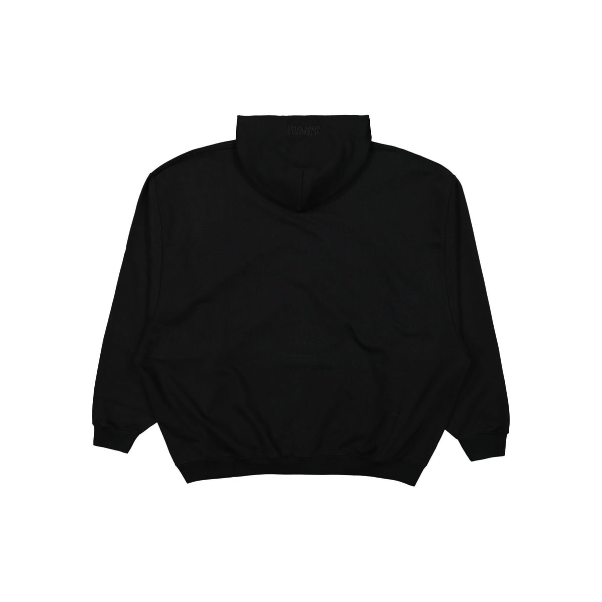 EMBROIDERED LOGO OVERSIZED ZIP-UP HOODIE (BLACK) - 2