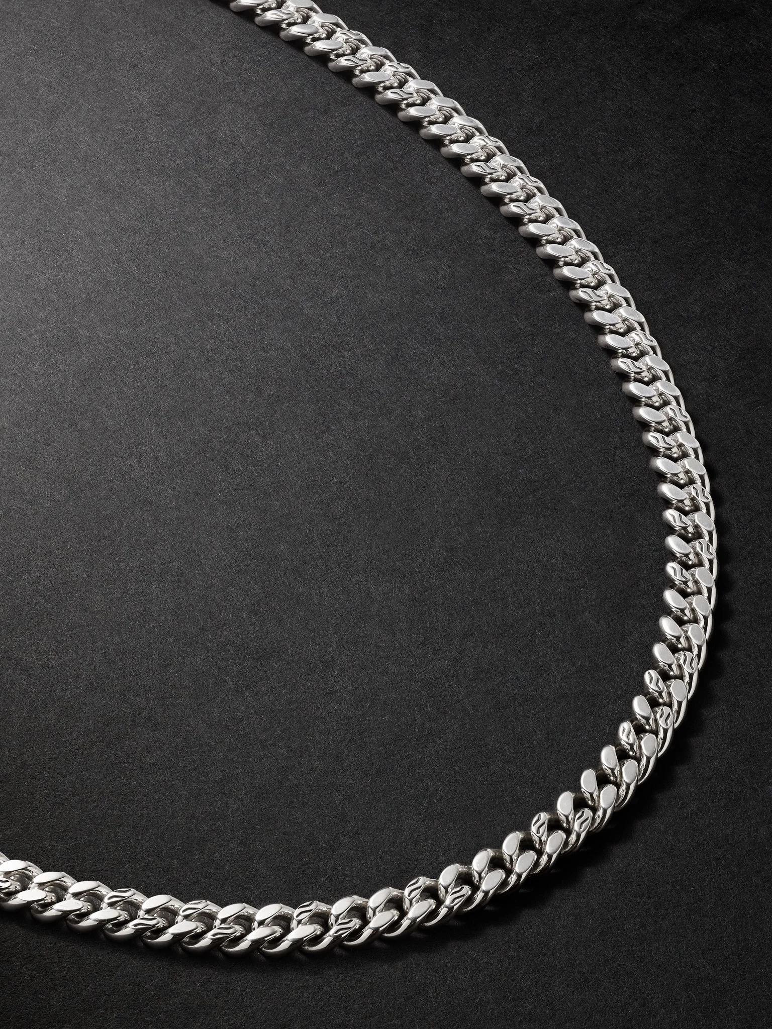 Sterling Silver Curb Chain Necklace Silver - 1