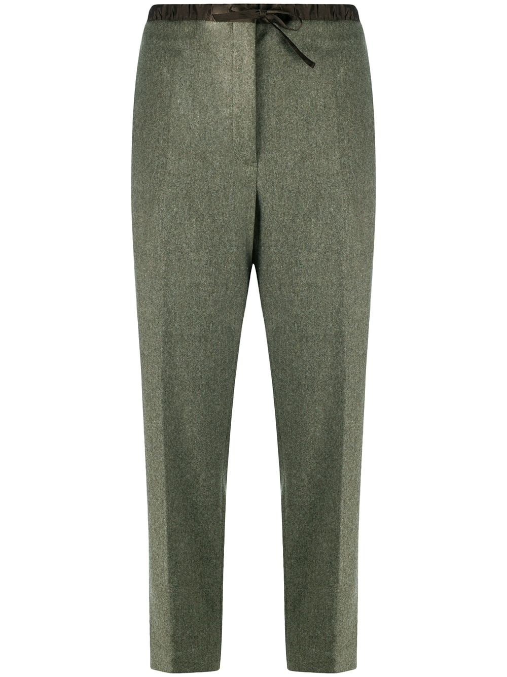 drawstring-waist tapered trousers - 1