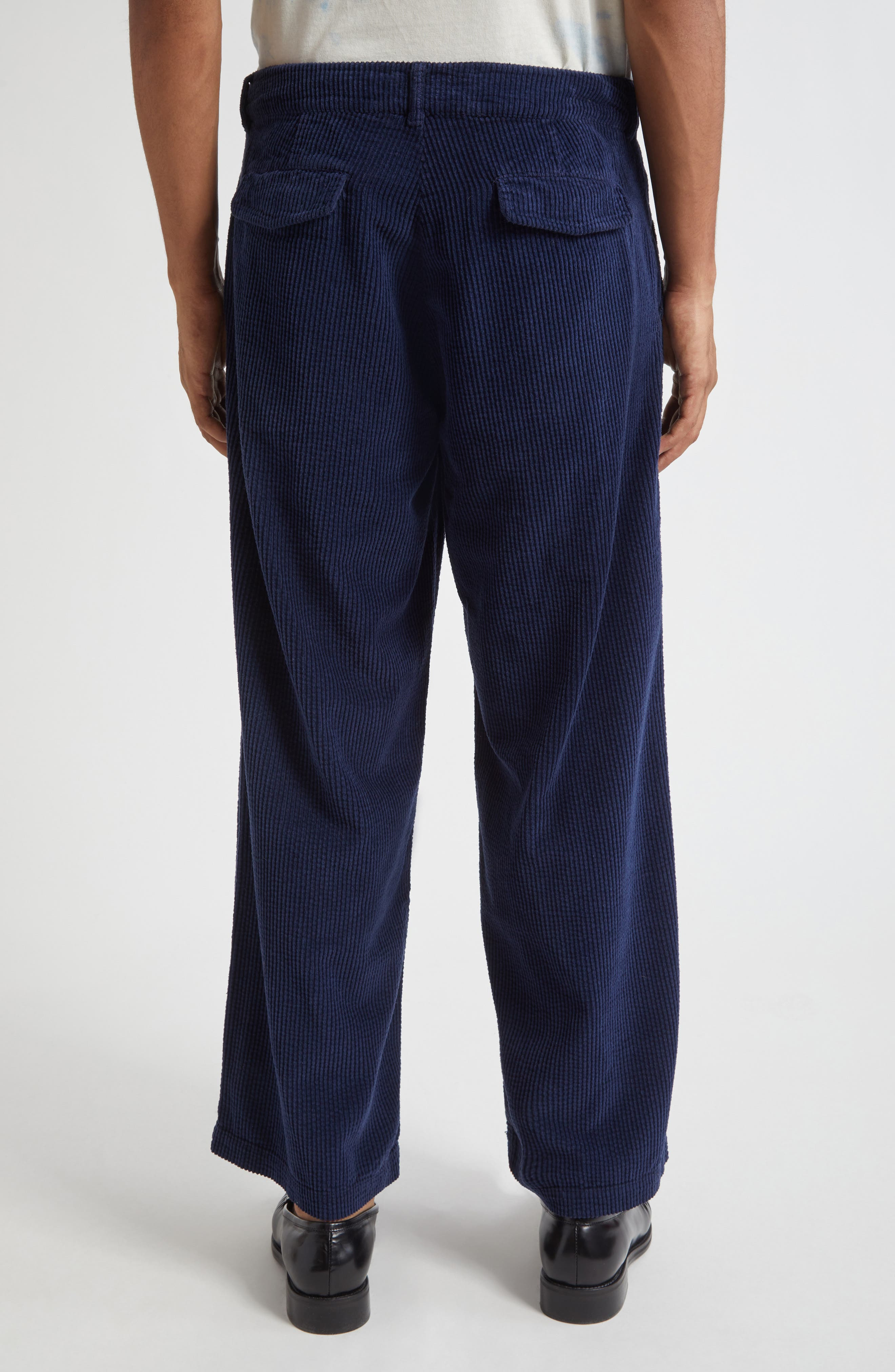 ERL Gender Inclusive Stretch Corduory Pants in Navy at Nordstrom - 3