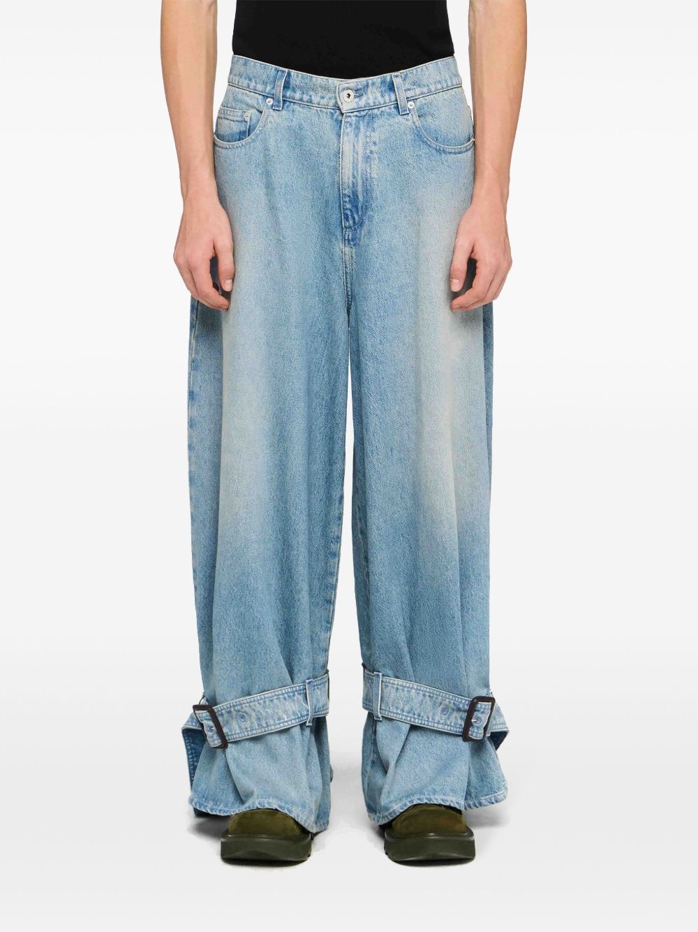 buckled cuff jeans - 3