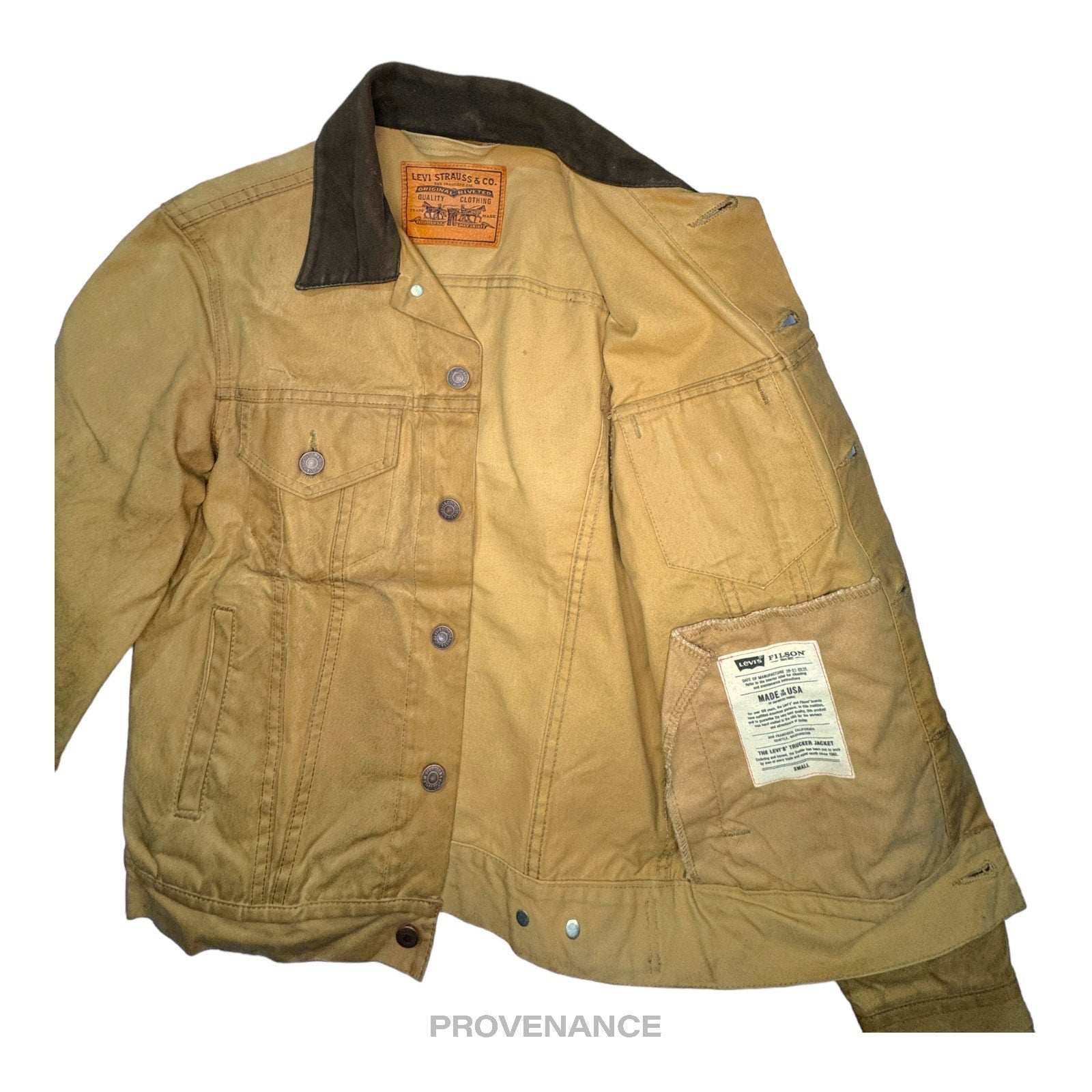 Levis x Filson - Levis x Filson Trucker Jacket - Tan Waxed Tin Cloth S - 5