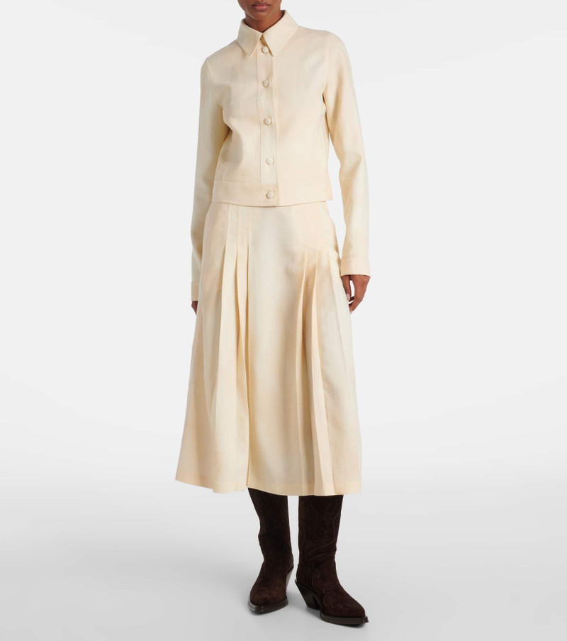 GABRIELA HEARST Lerna pleated virgin wool midi skirt outlook