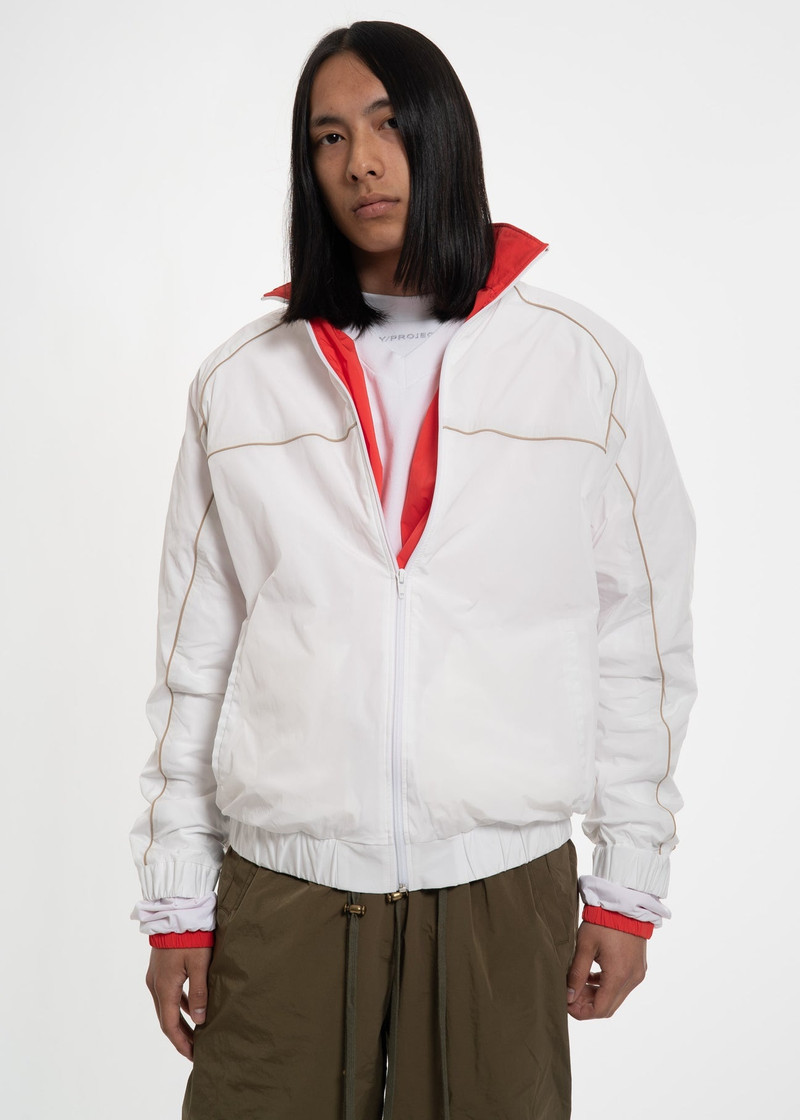 White and Red Layered Track Jacket 5