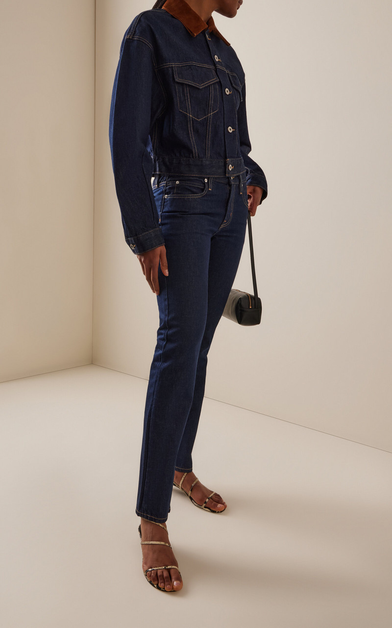 SLVRLAKE Isabel Rigid Low-Rise Slim-Leg Jeans blue outlook