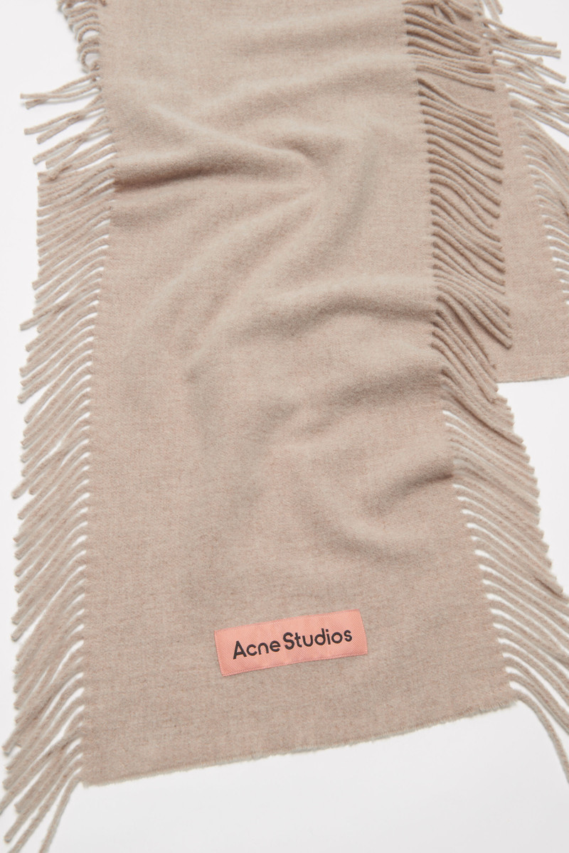 Acne Studios Fringe wool scarf - Oatmeal melange outlook