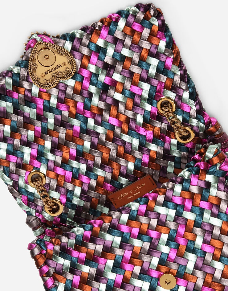 Large Devotion shoulder bag in multi-colored foiled woven nappa leather - 6