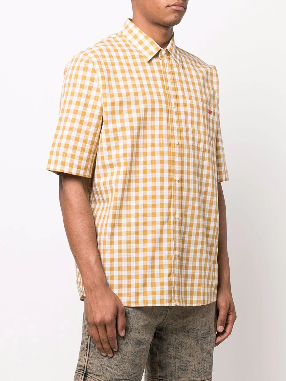 gingham-print short-sleeve shirt - 3