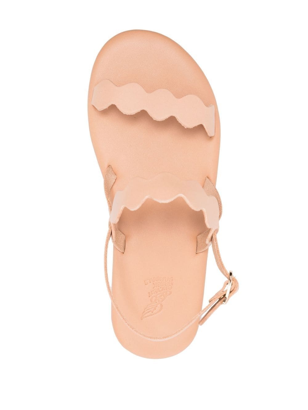 scallop leather sandals - 4