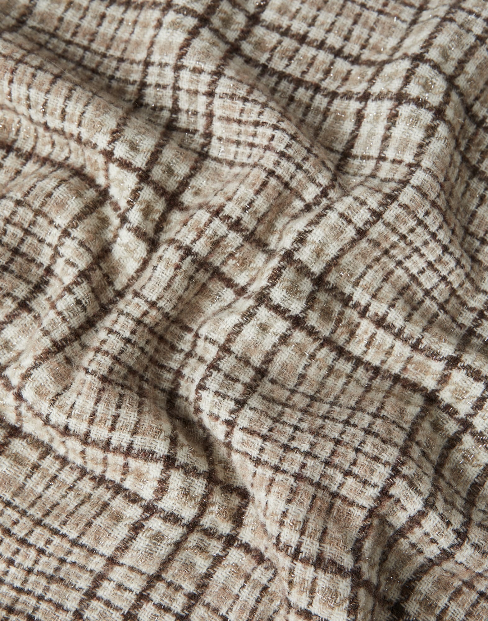 Sparkling cashmere and virgin wool checked scarf - 3