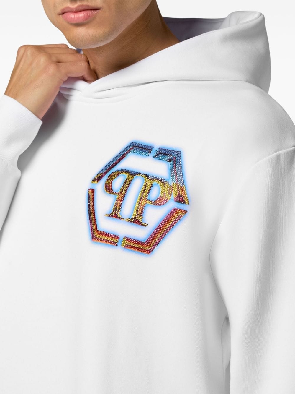 embellished logo-print hoodie - 5